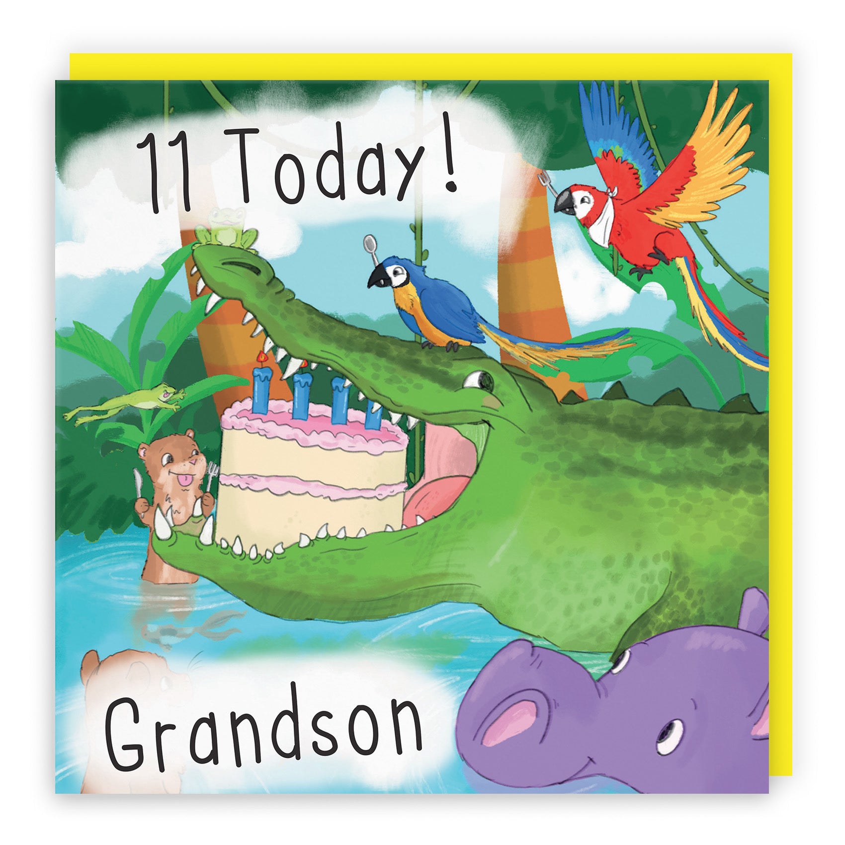 11th Grandson Crocodile Birthday Card Jungle - Default Title (TH03449)