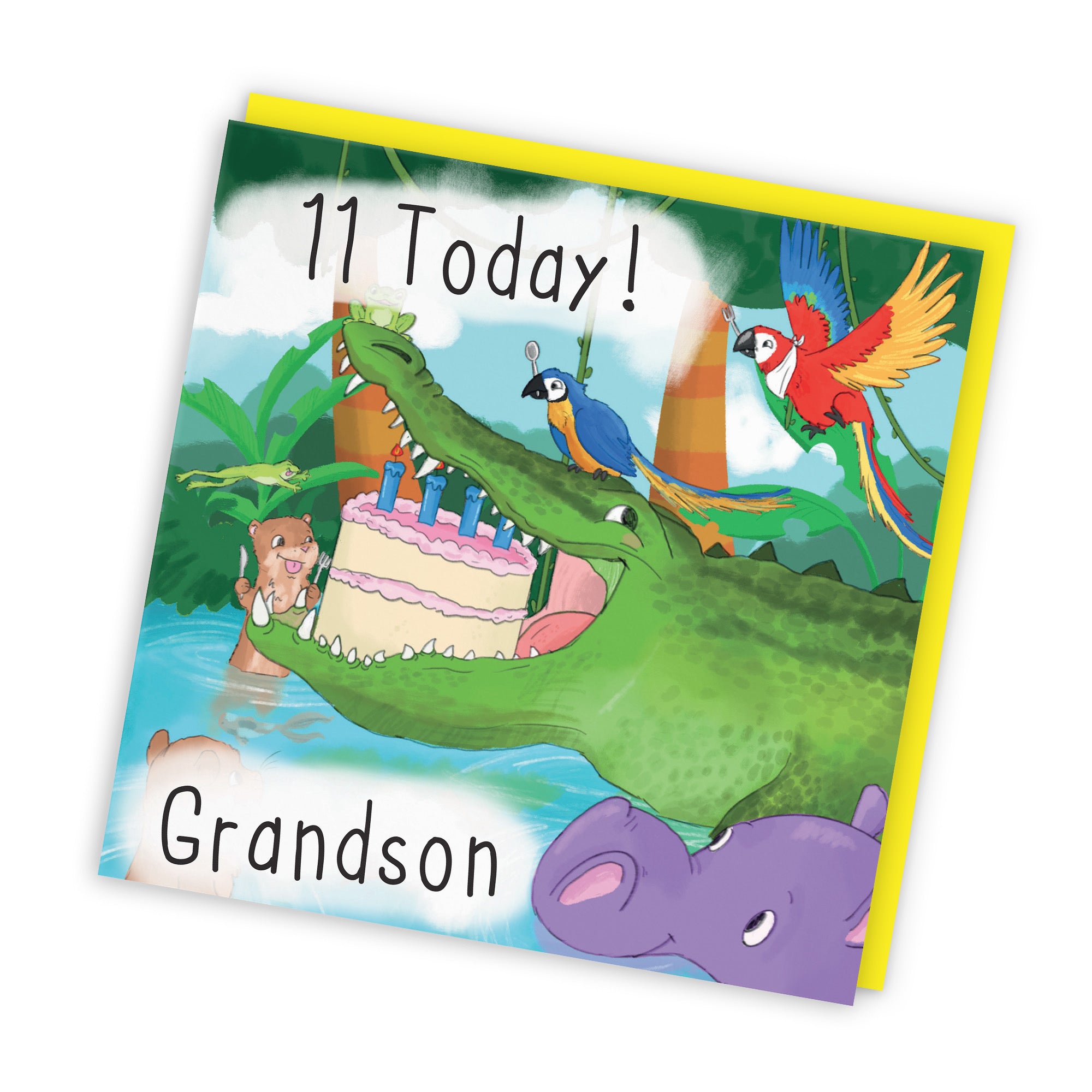 11th Grandson Crocodile Birthday Card Jungle - Default Title (TH03449)