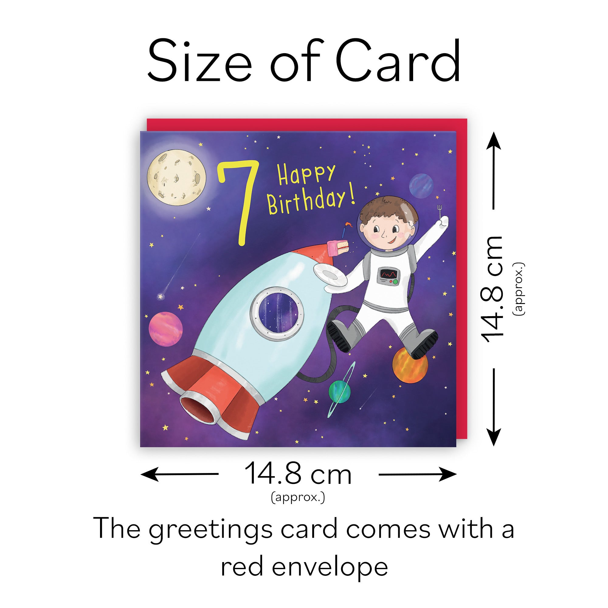 7th Boys Birthday Space Rocket Card Adventurers - Default Title (TH03452)