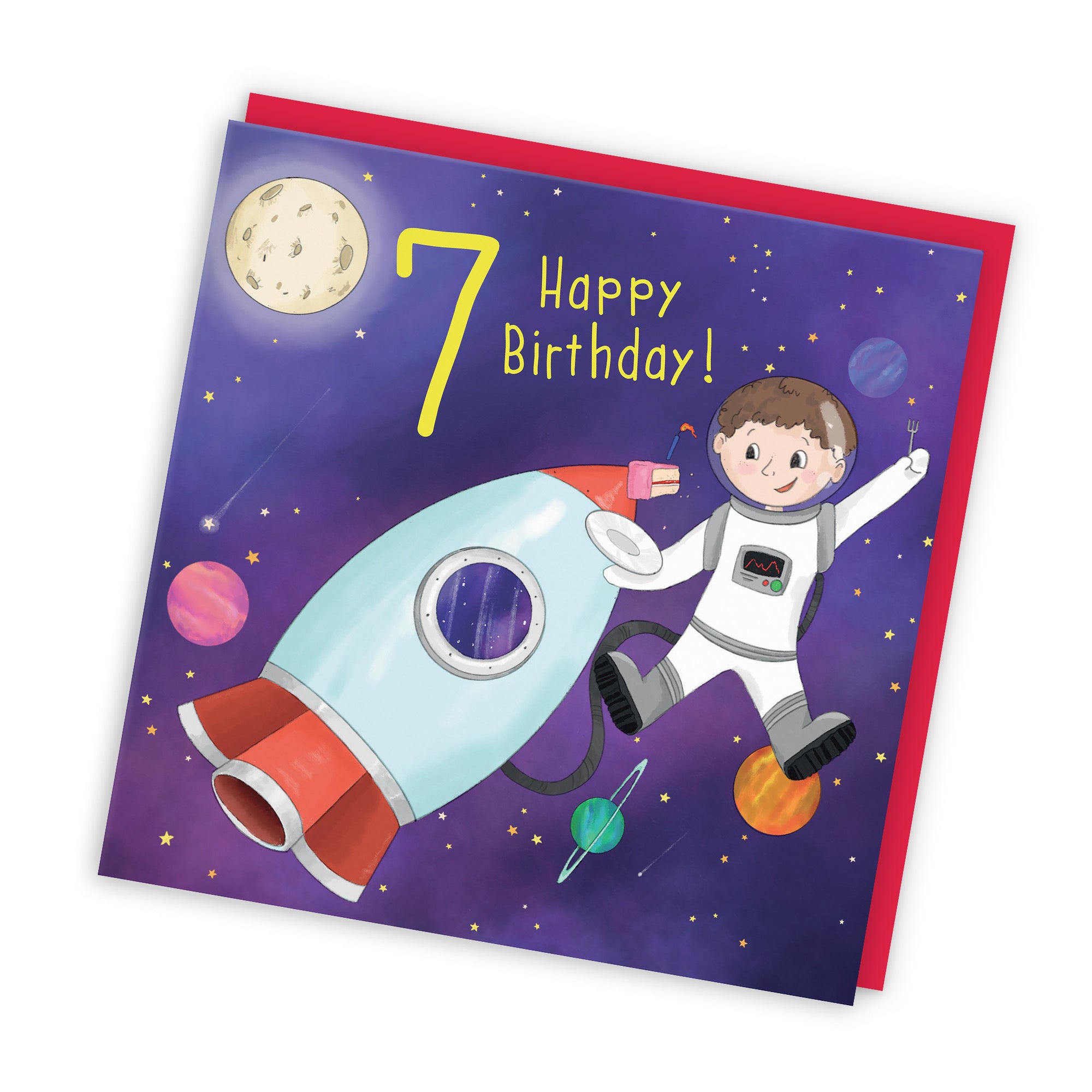 7th Boys Birthday Space Rocket Card Adventurers - Default Title (TH03452)