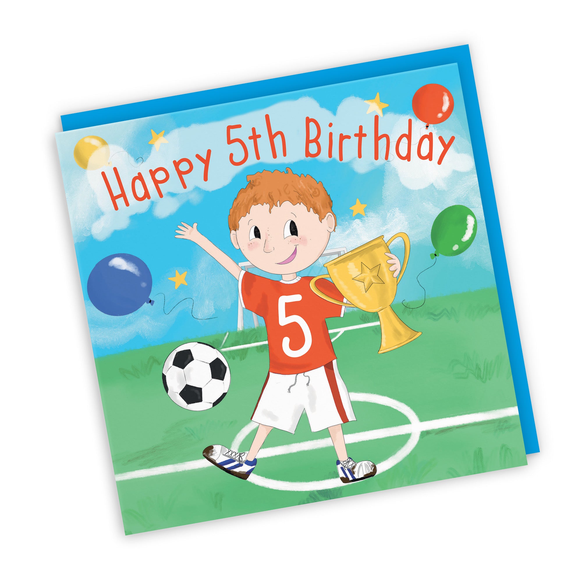 5th Boys Birthday Football Kick-ups Card Adventurers - Default Title (TH03458)