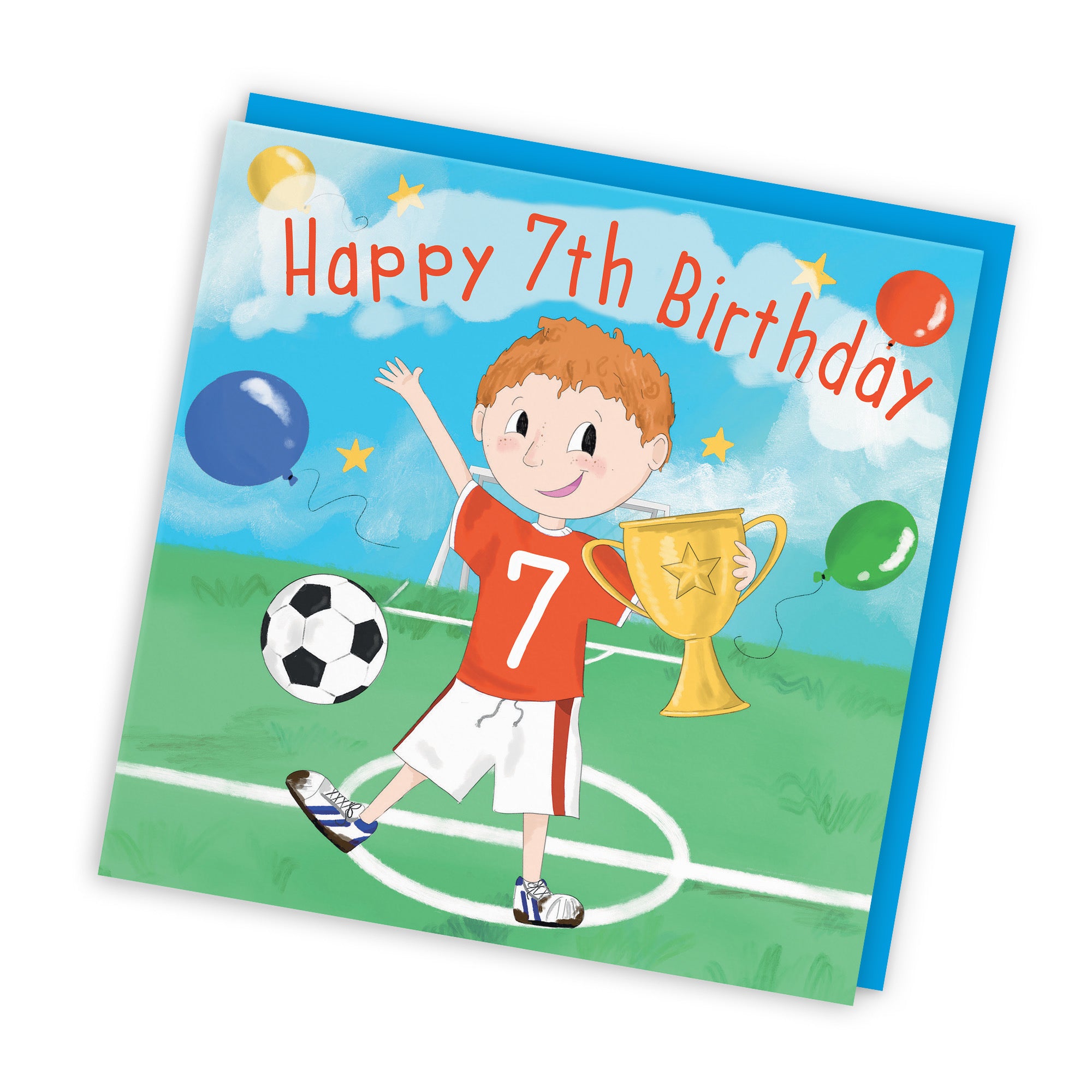 7th Boys Birthday Football Kick-ups Card Adventurers - Default Title (TH03459)