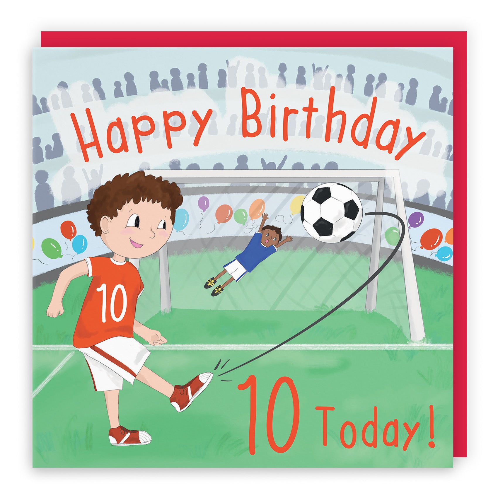 10th Boys Birthday Football Penalty Shoot-out Card Adventurers - Default Title (TH03466)