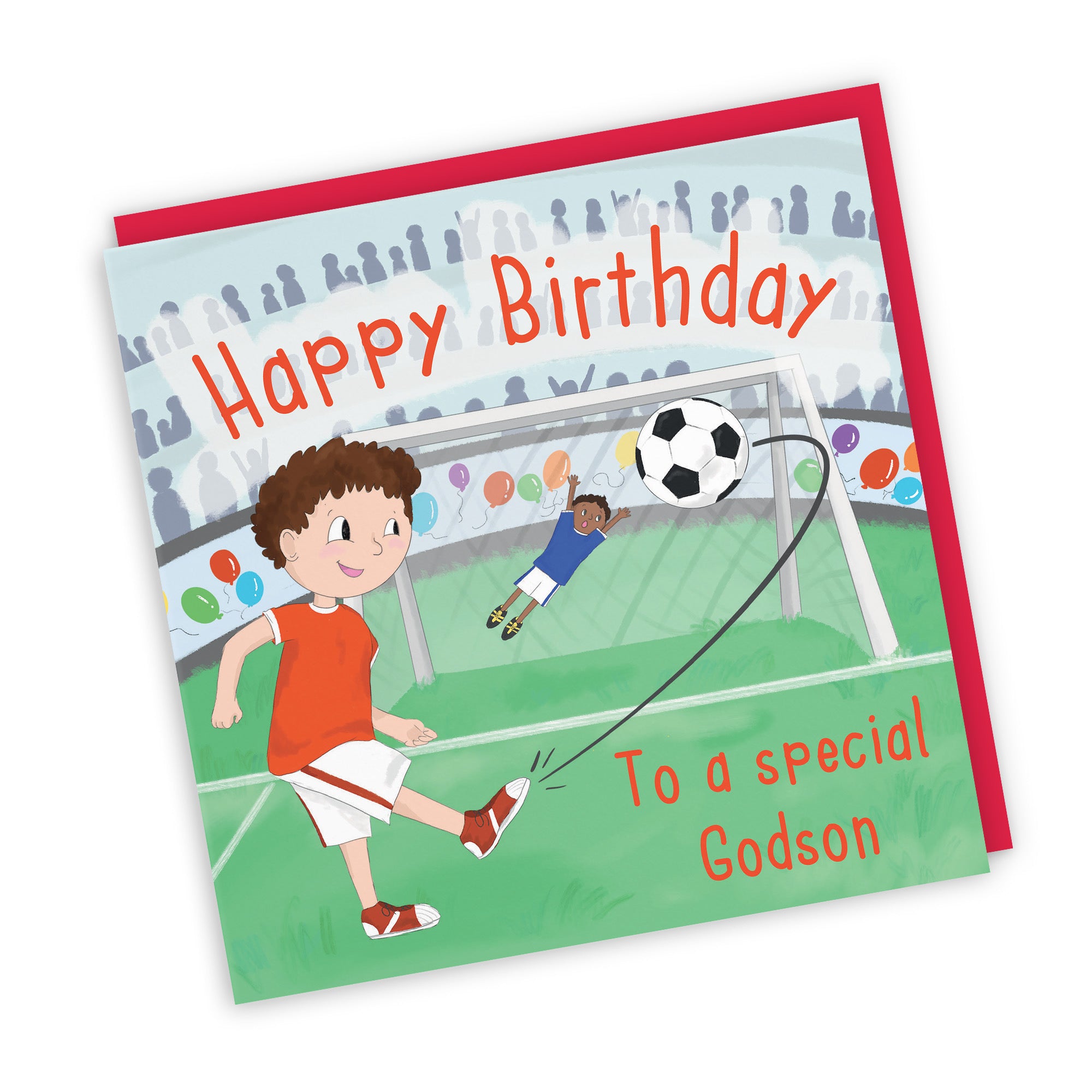 Godson Boys Football Penalty Shoot-out Birthday Card Adventurers - Default Title (TH03470)