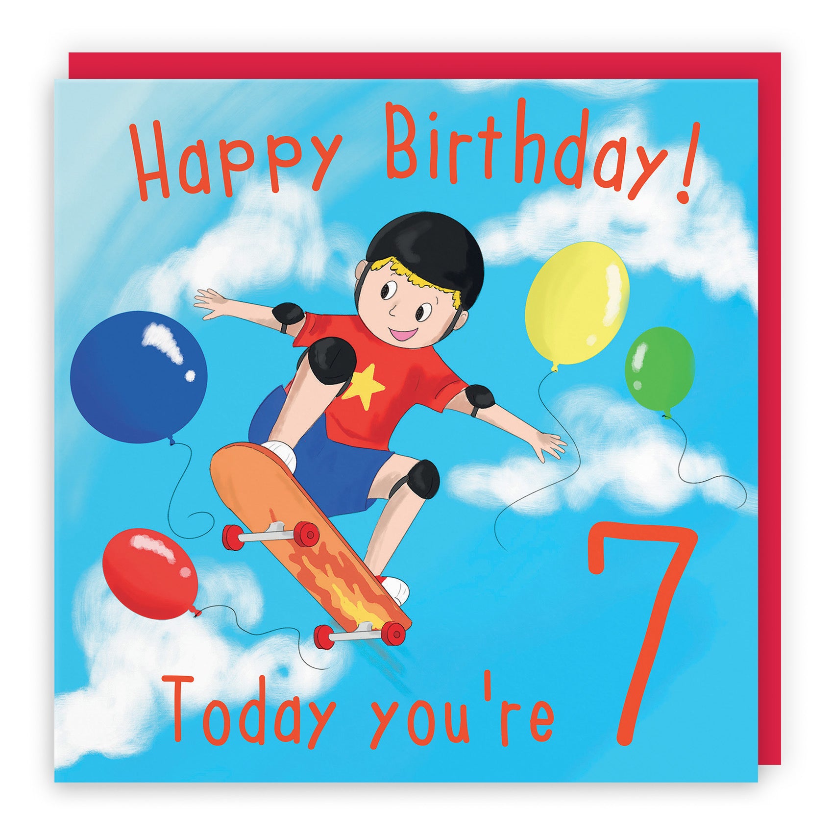 7th Boys Birthday Skateboard Birthday Card Adventurers - Default Title (TH03486)