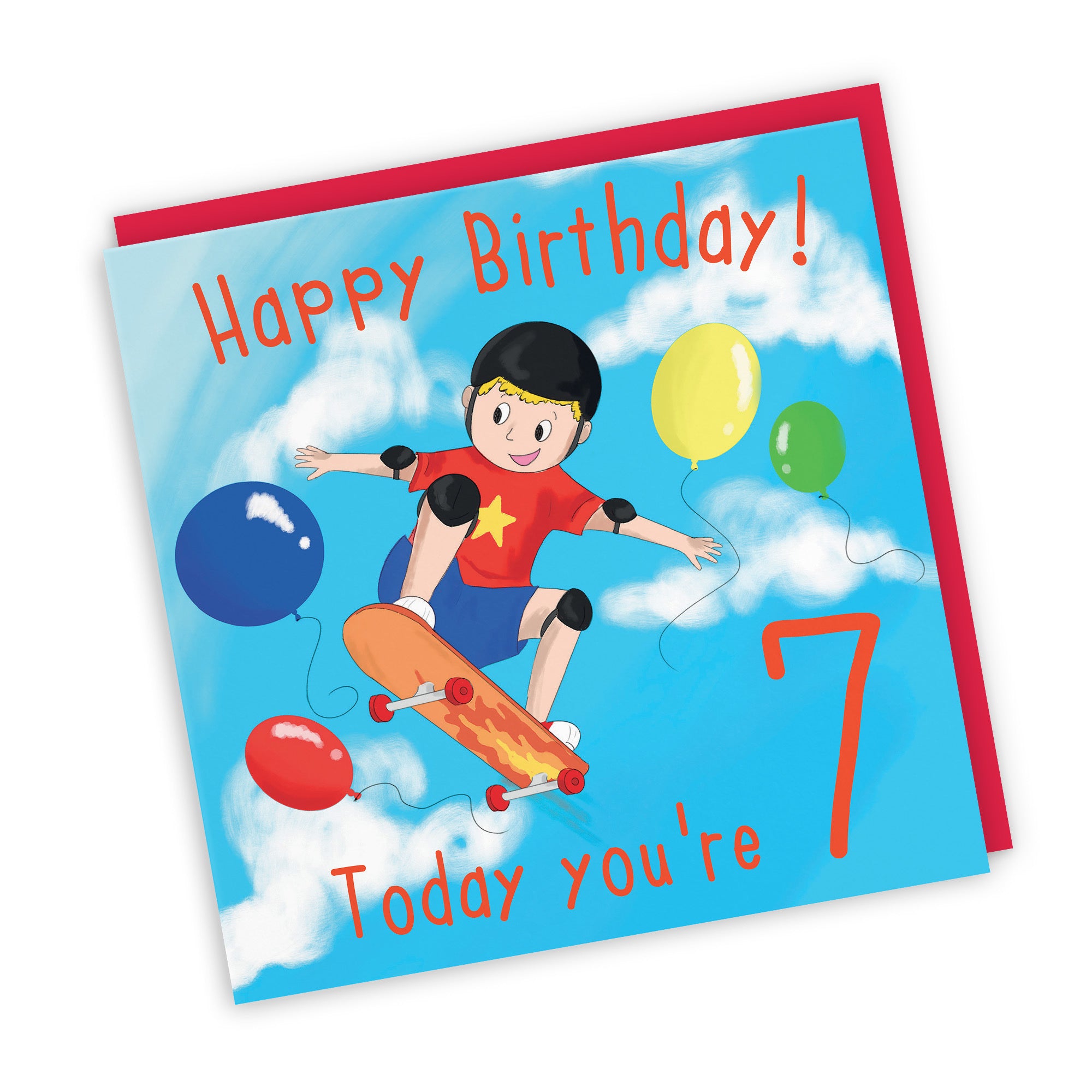 7th Boys Birthday Skateboard Birthday Card Adventurers - Default Title (TH03486)