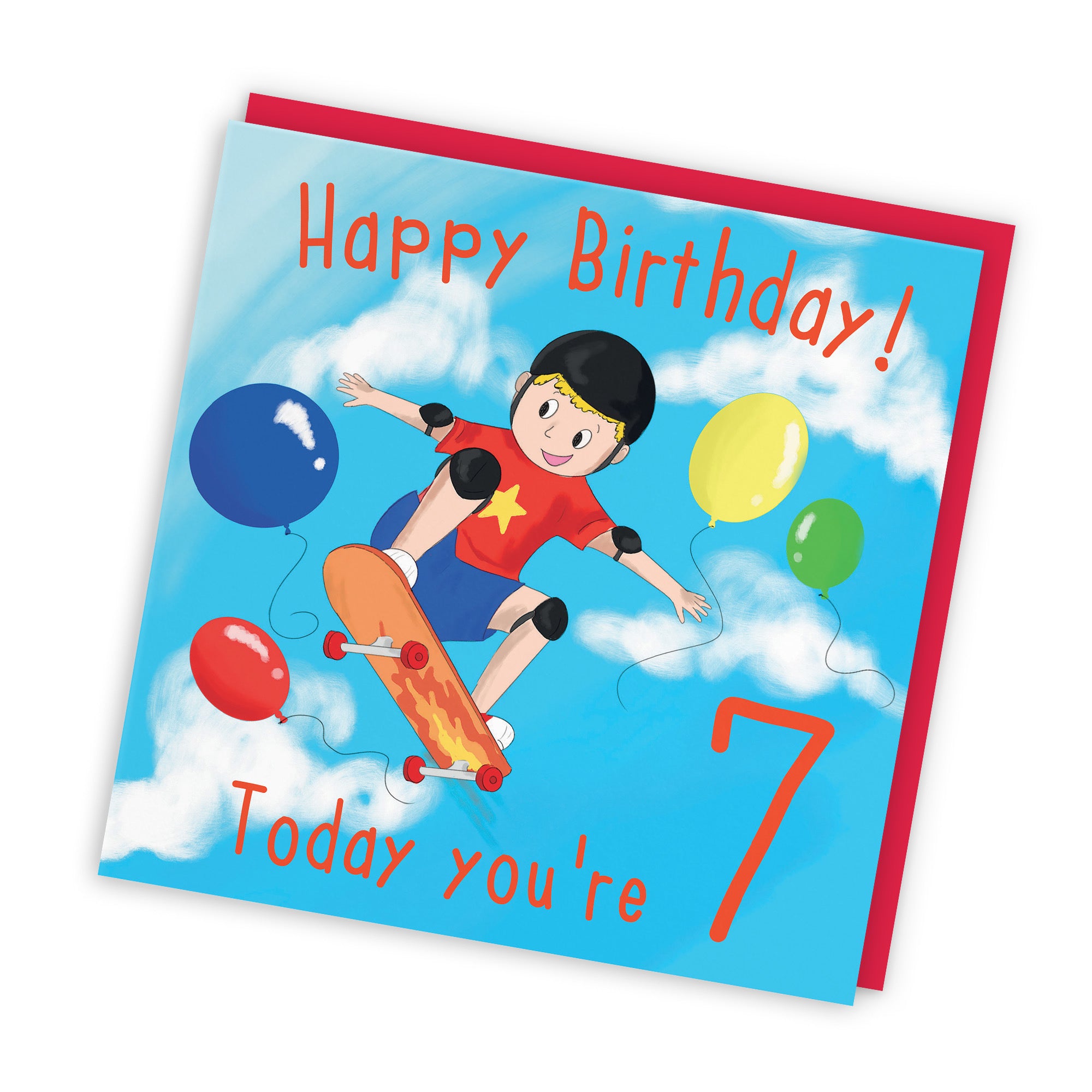 7th Boys Birthday Skateboard Birthday Card Adventurers - Default Title (TH03486)