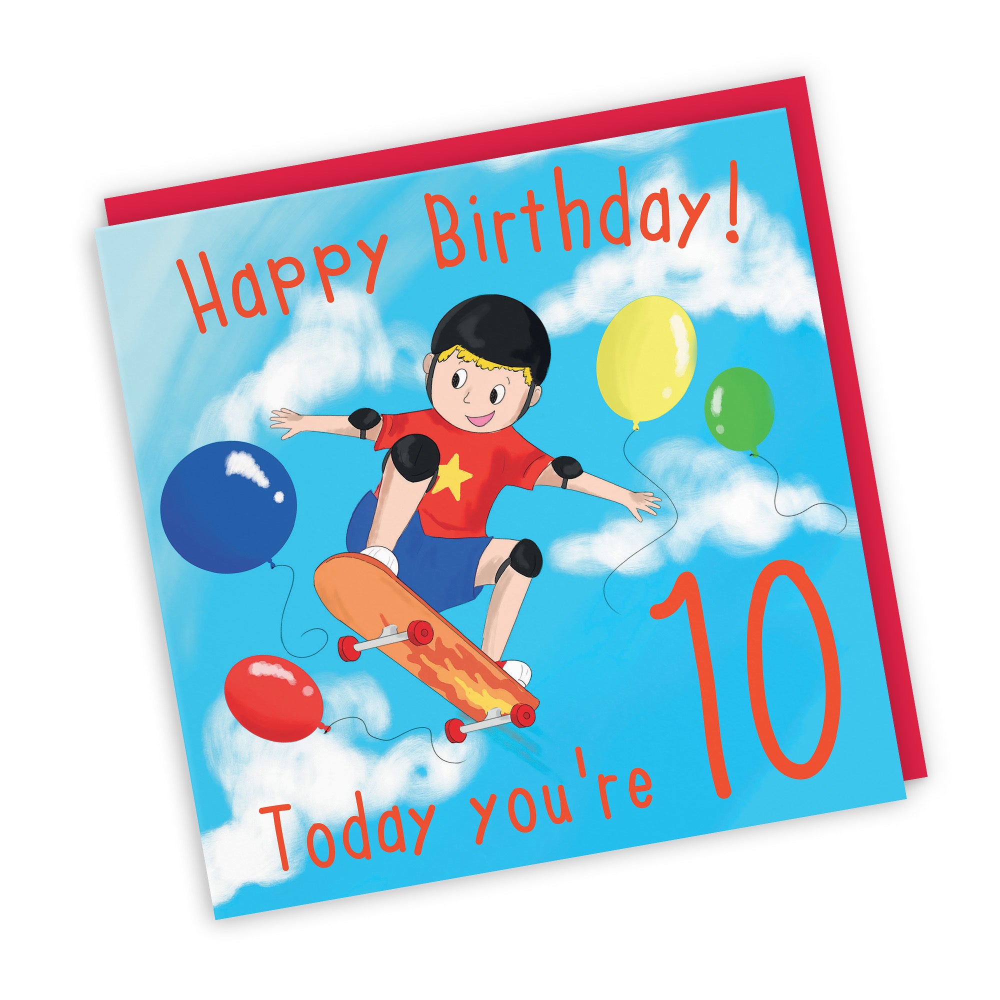 10th Boys Birthday Skateboard Birthday Card Adventurers - Default Title (TH03487)