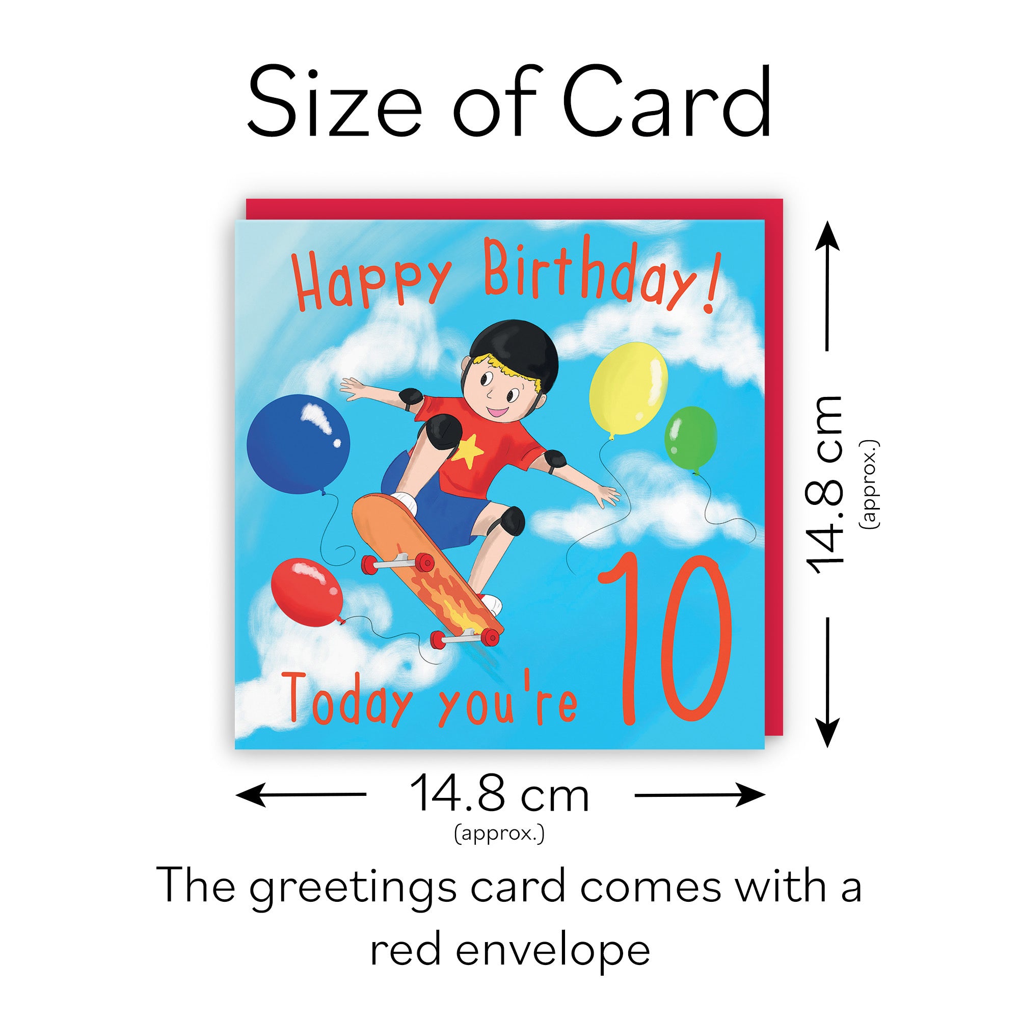 10th Boys Birthday Skateboard Birthday Card Adventurers - Default Title (TH03487)