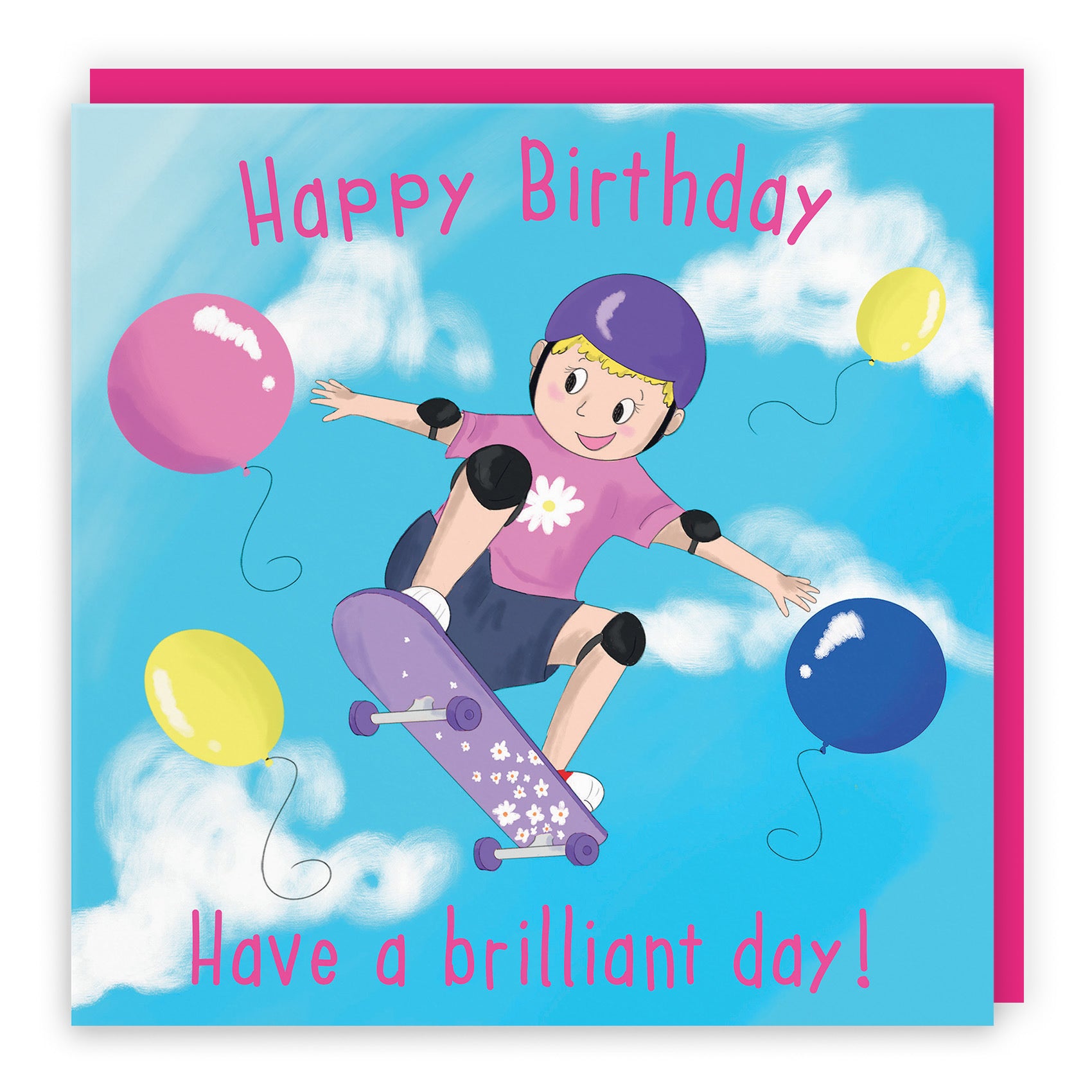 Girls Tricks Skateboard Birthday Card Adventurers - Default Title (TH03497)