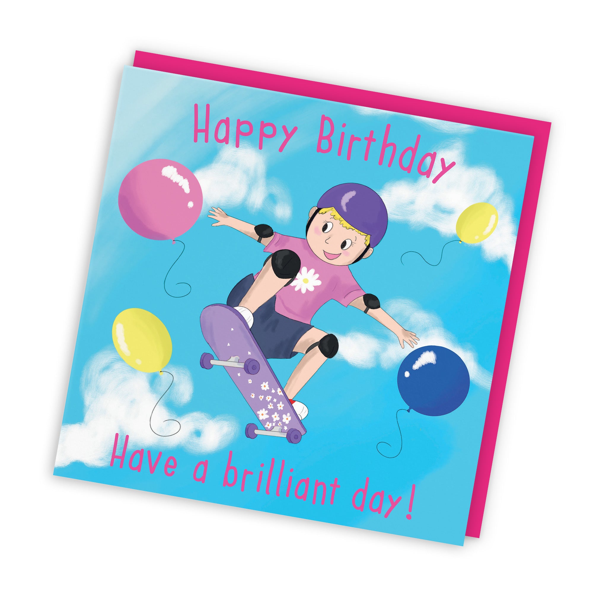 Girls Tricks Skateboard Birthday Card Adventurers - Default Title (TH03497)