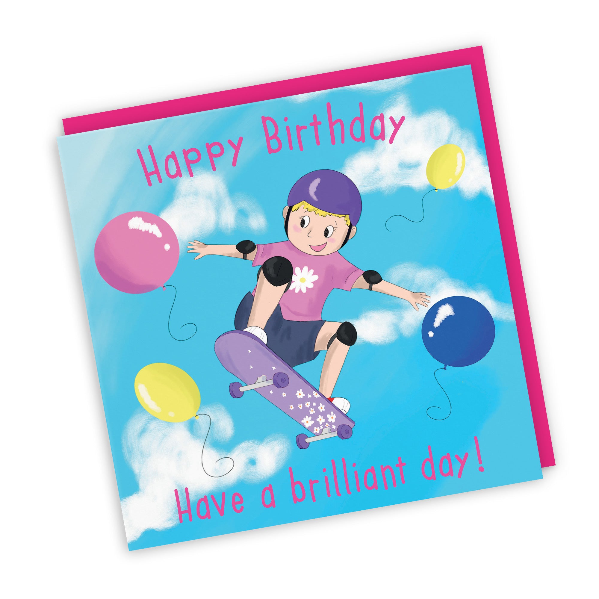 Girls Tricks Skateboard Birthday Card Adventurers - Default Title (TH03497)