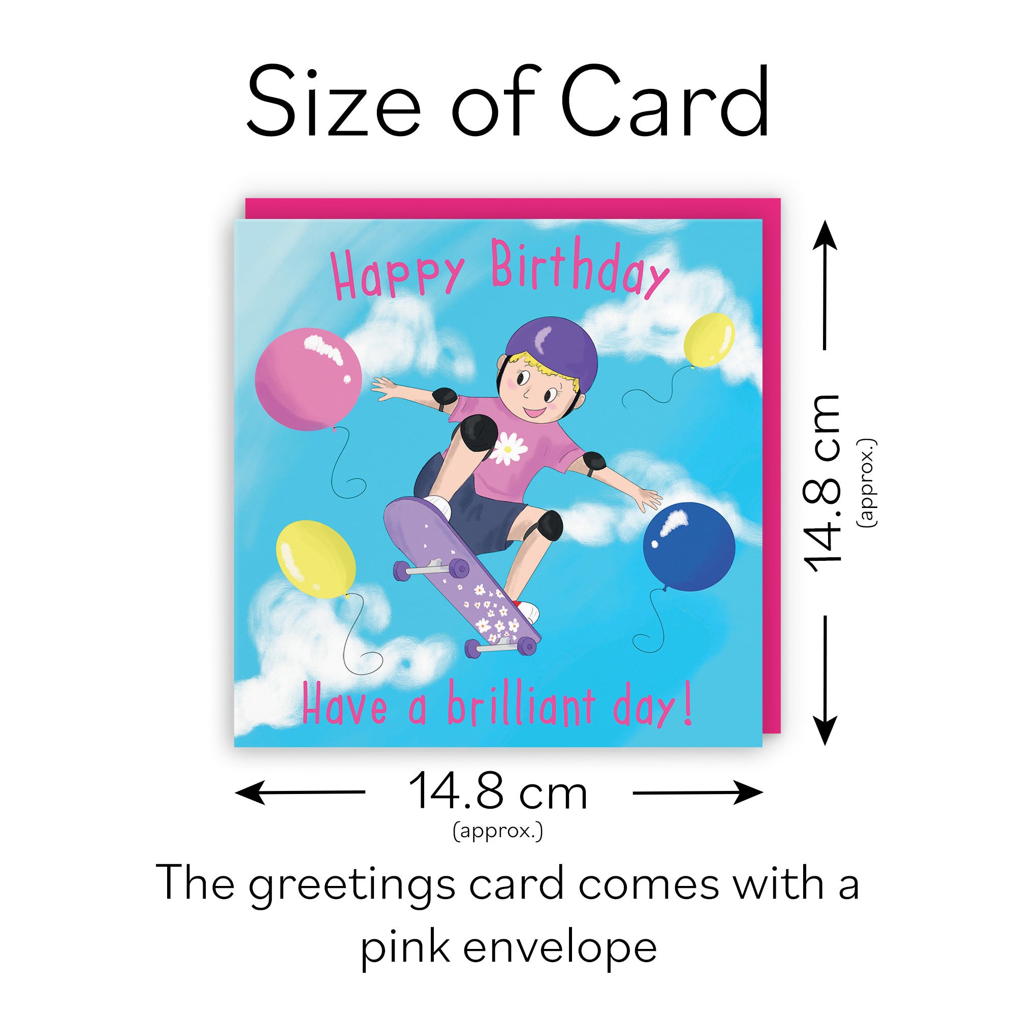 Girls Tricks Skateboard Birthday Card Adventurers - Default Title (TH03497)
