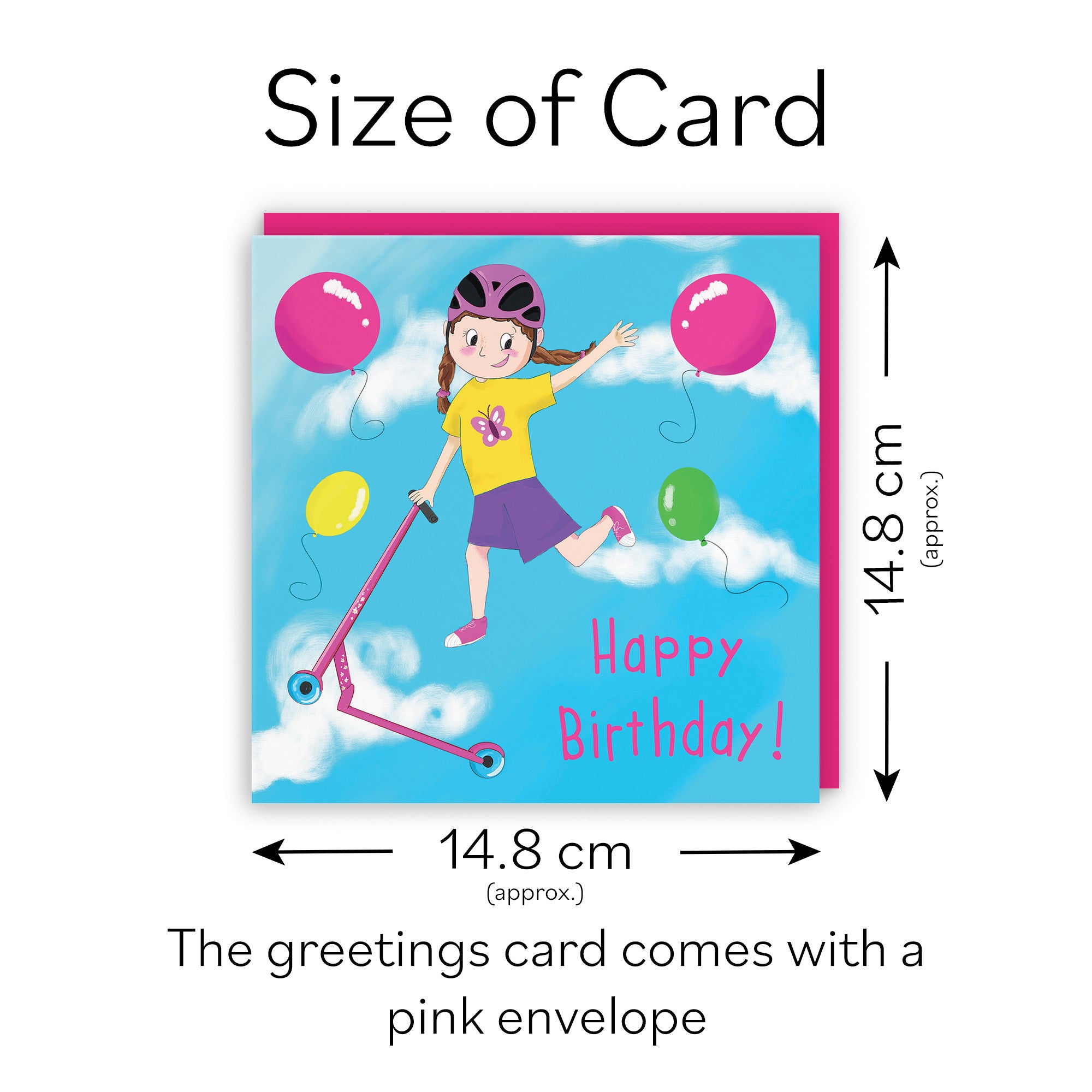 Tricks Scooter Girls Birthday Card Adventurers - Default Title (TH03498)