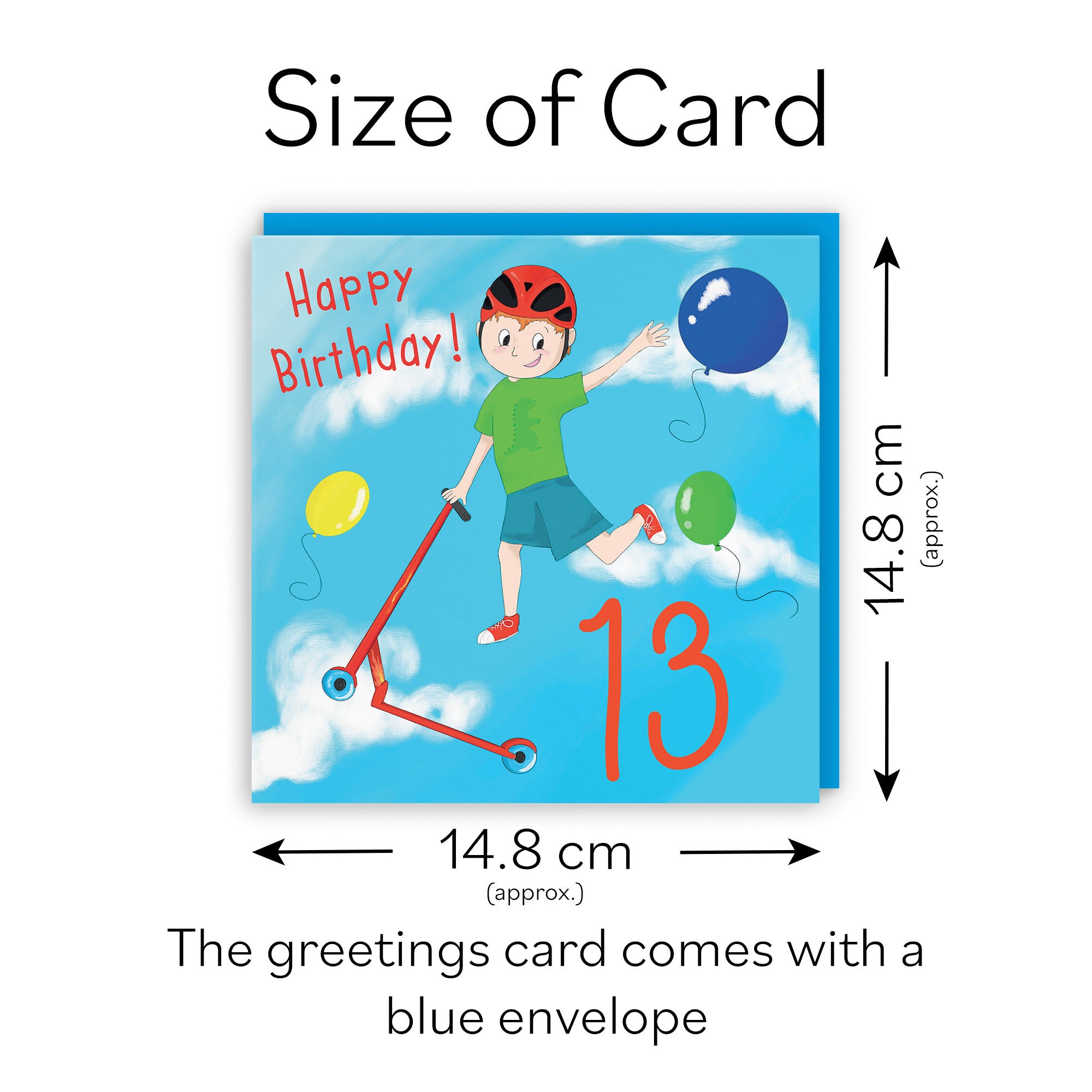 13th Boys Birthday Tricks Scooter Card Adventurers - Default Title (TH03503)