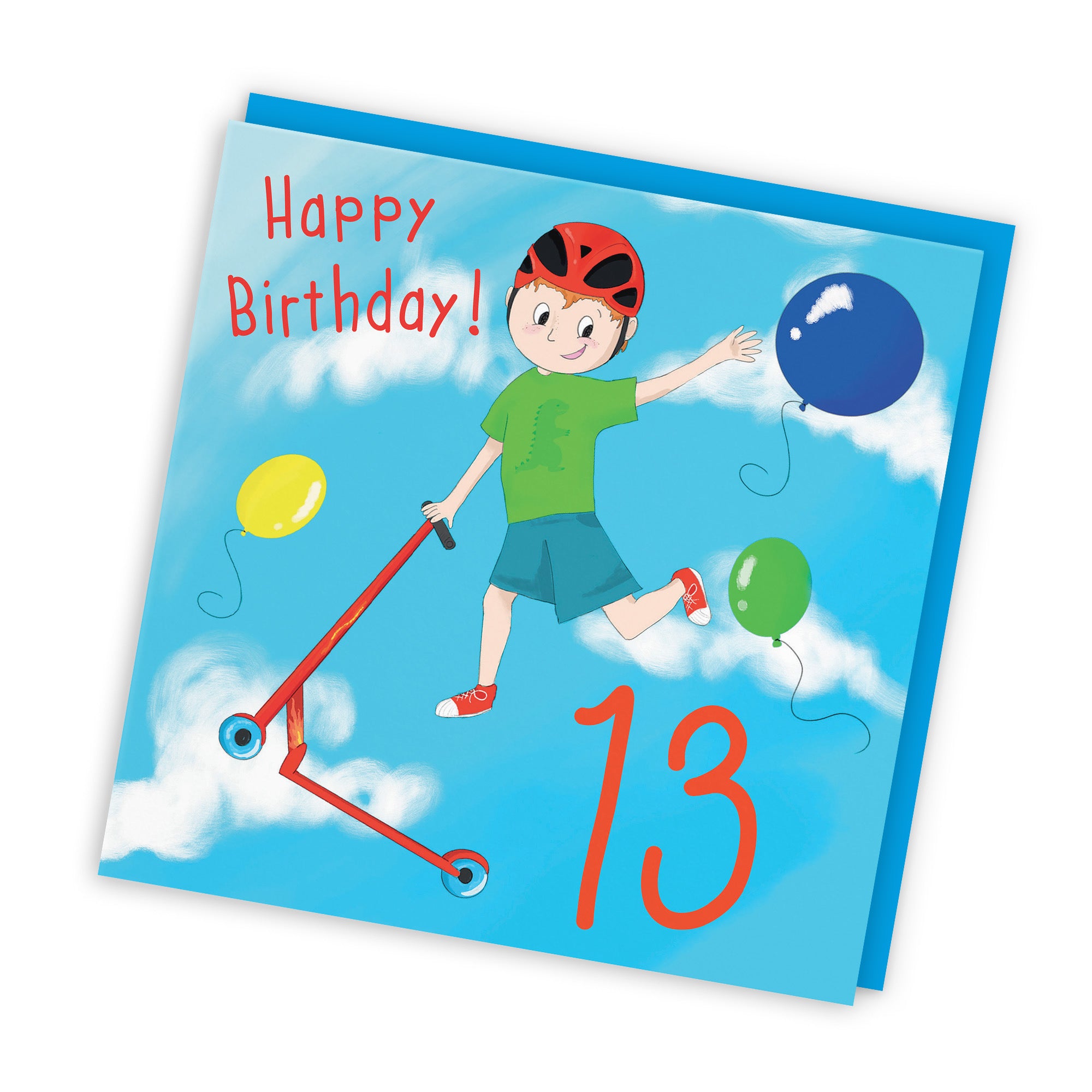 13th Boys Birthday Tricks Scooter Card Adventurers - Default Title (TH03503)