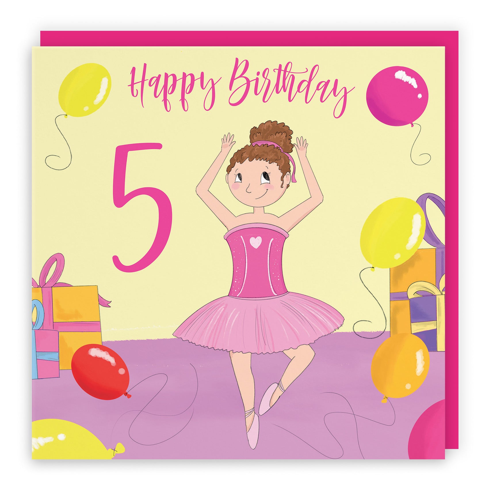 5th Girls Birthday Ballerina Dancing Card Happy Times - Default Title (TH03509)