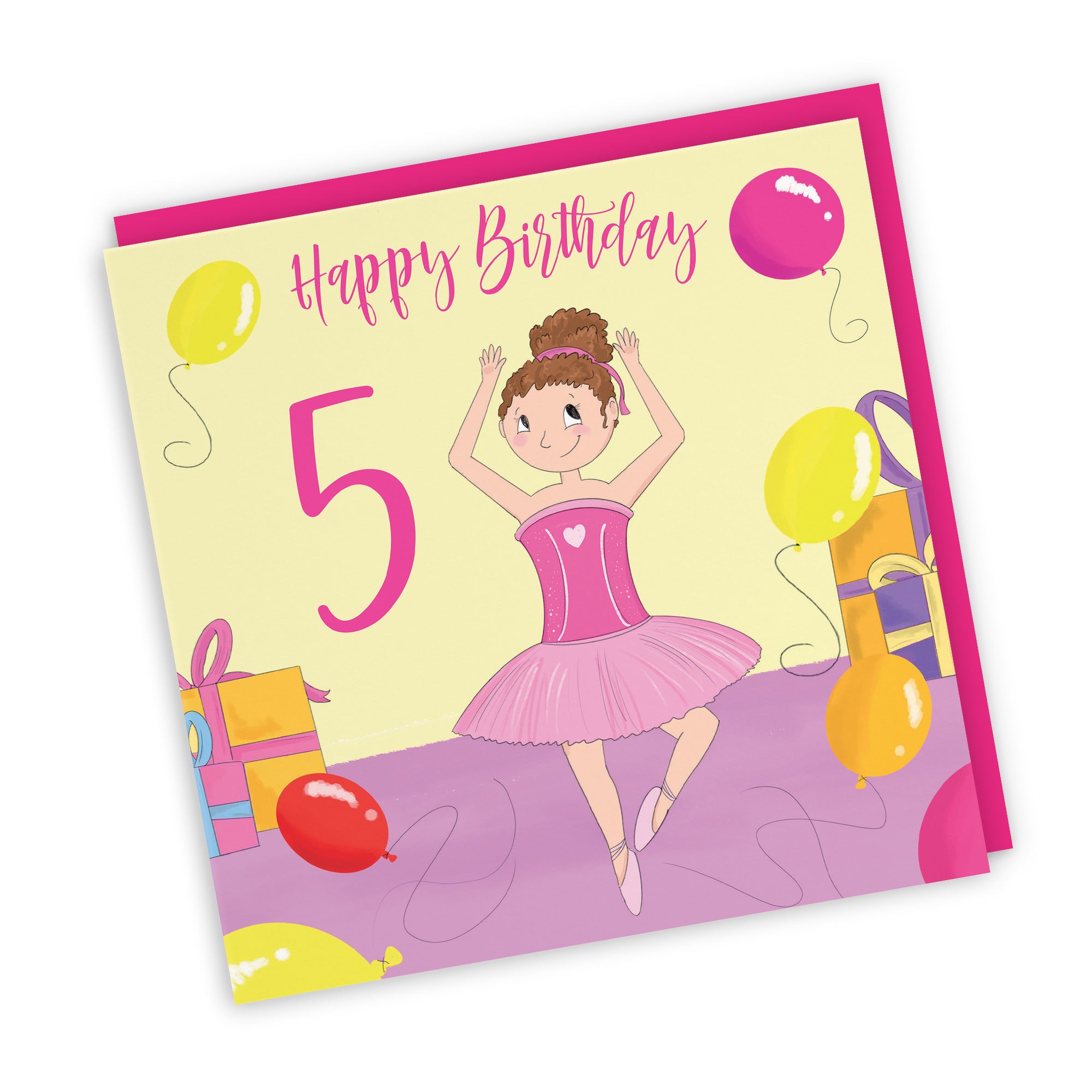 5th Girls Birthday Ballerina Dancing Card Happy Times - Default Title (TH03509)