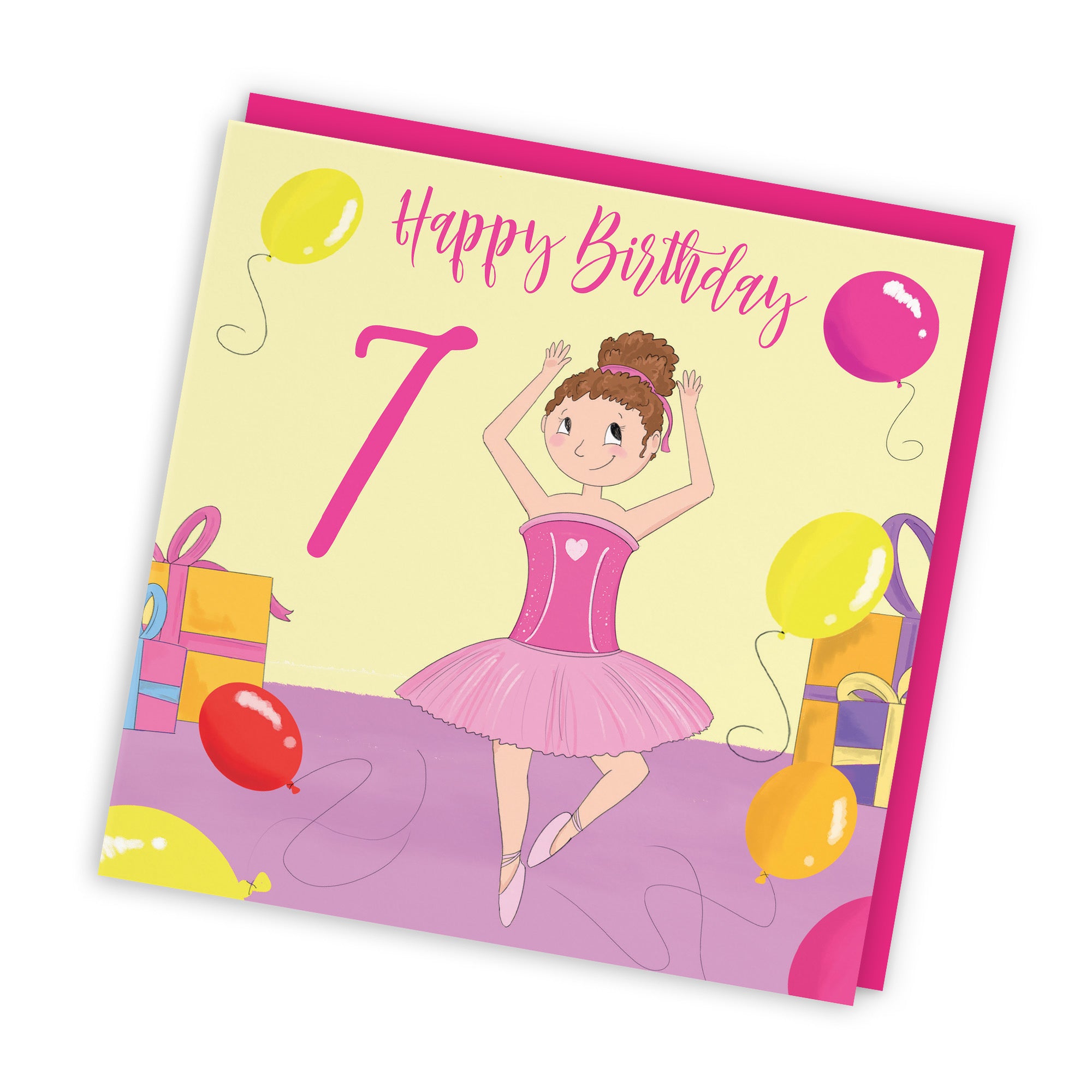 7th Girls Birthday Ballerina Dancing Card Happy Times - Default Title (TH03510)