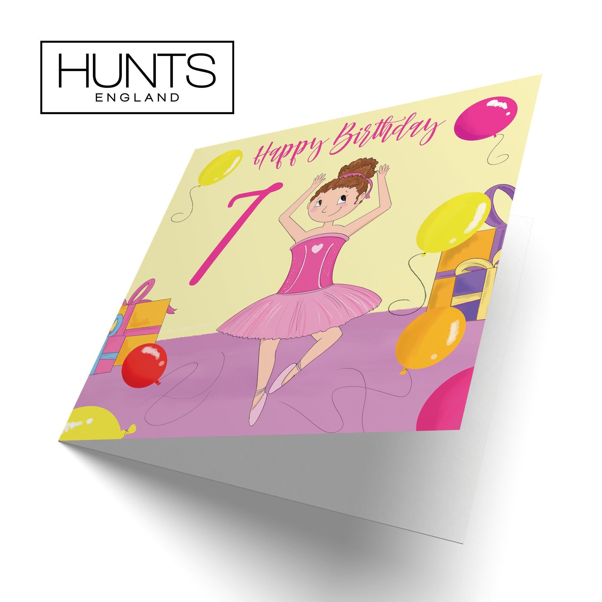 7th Girls Birthday Ballerina Dancing Card Happy Times - Default Title (TH03510)