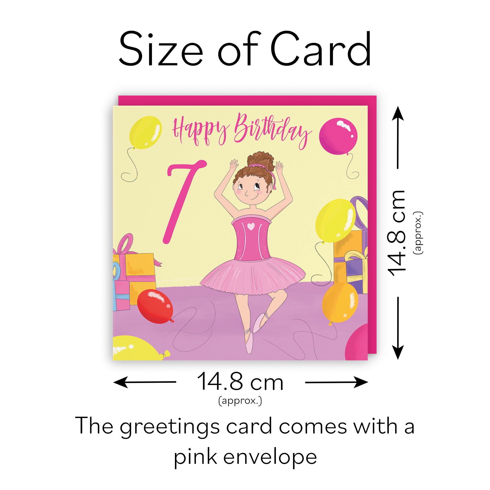 7th Girls Birthday Ballerina Dancing Card Happy Times - Default Title (TH03510)