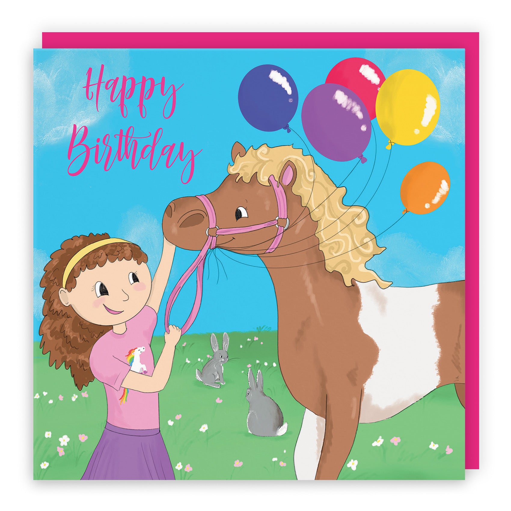 Girls Pony Birthday Card Happy Times - Default Title (TH03511)
