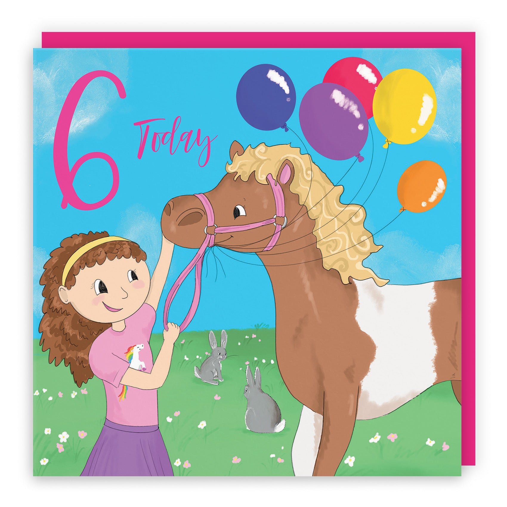 6th Girls Birthday Pony Horse Card Happy Times - Default Title (TH03512)