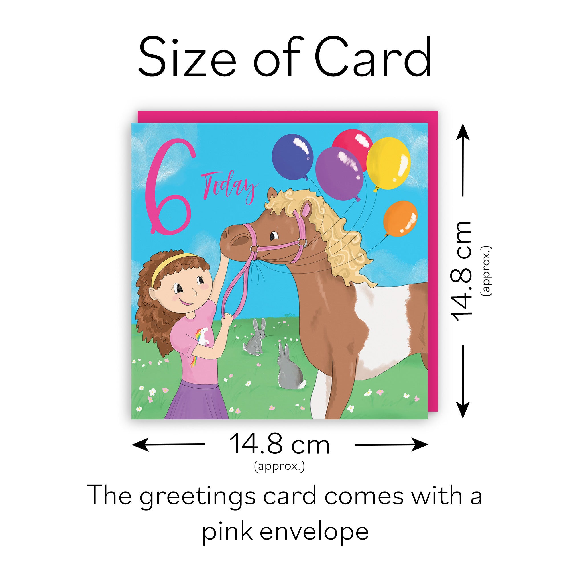6th Girls Birthday Pony Horse Card Happy Times - Default Title (TH03512)