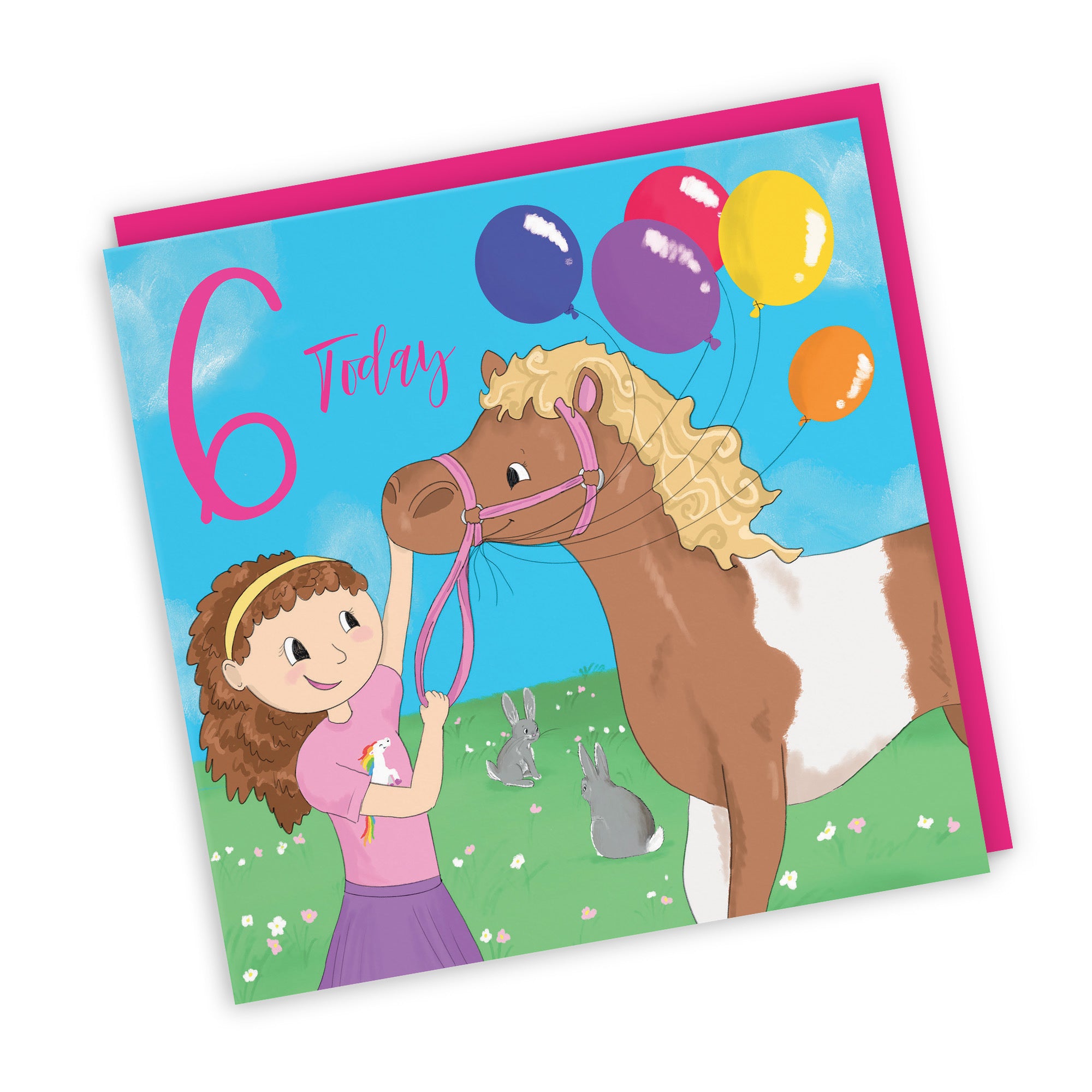 6th Girls Birthday Pony Horse Card Happy Times - Default Title (TH03512)