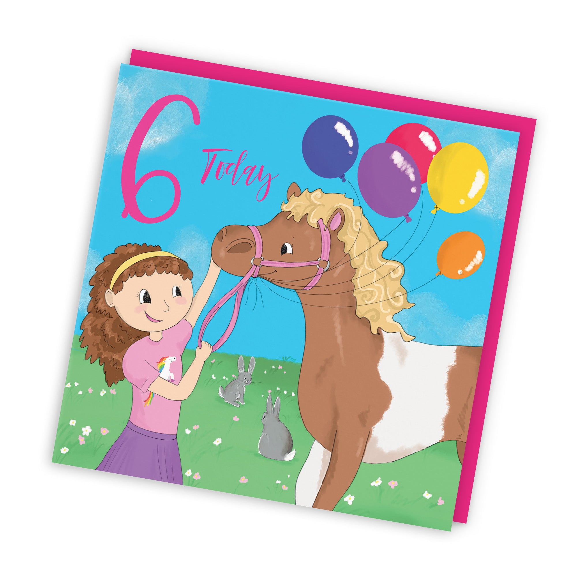6th Girls Birthday Pony Horse Card Happy Times - Default Title (TH03512)