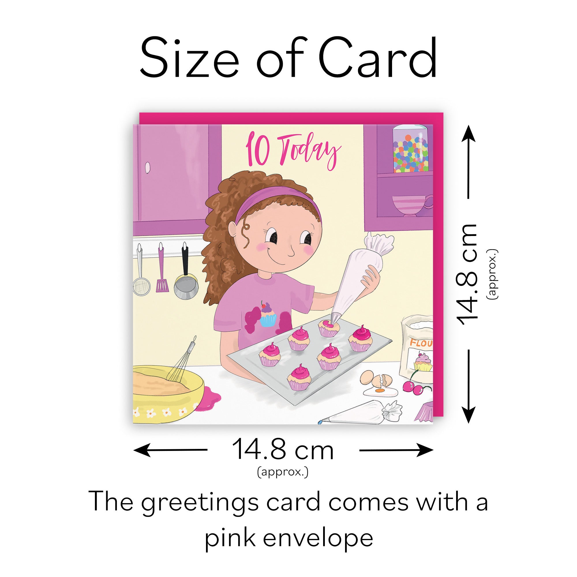 10th Girls Birthday Baking Card Happy Times - Default Title (TH03517)