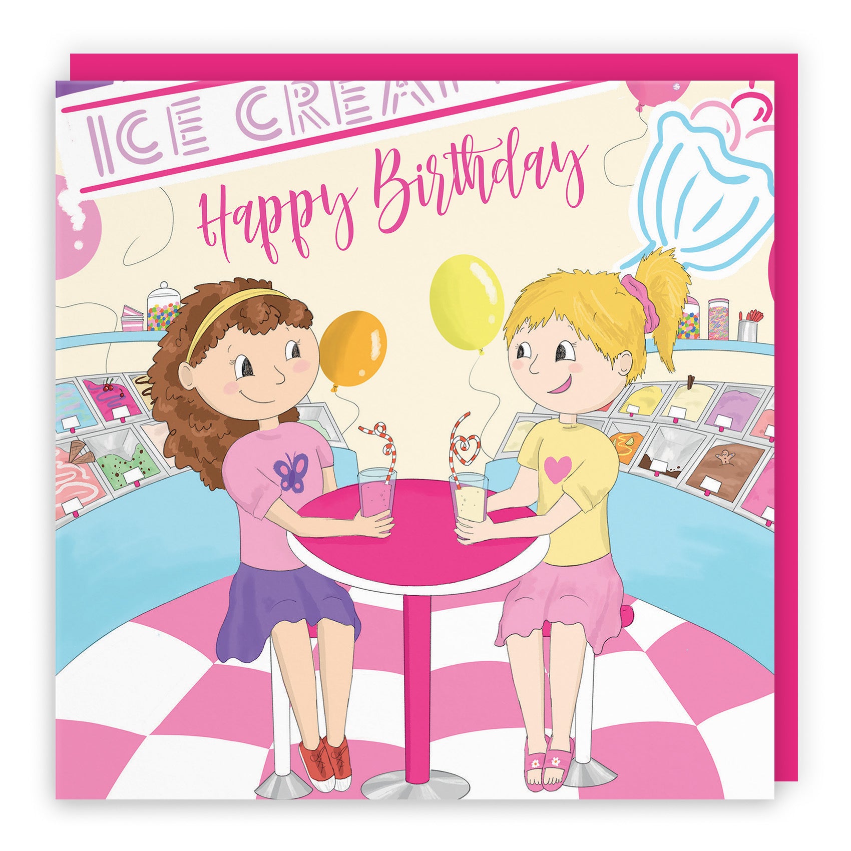 Girls Milkshakes Birthday Card Happy Times - Default Title (TH03518)