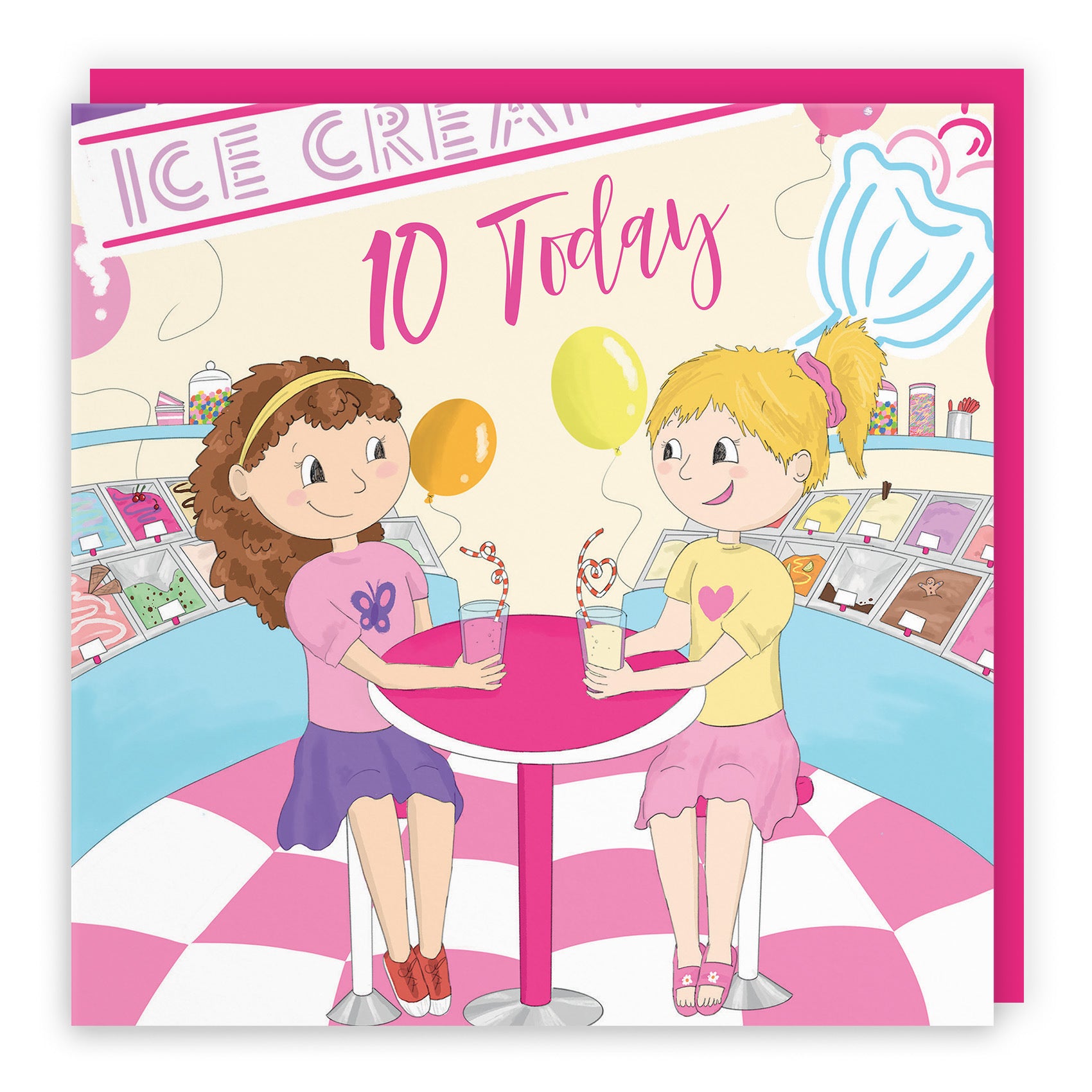 10th Girls Birthday Milkshakes Card Happy Times - Default Title (TH03519)