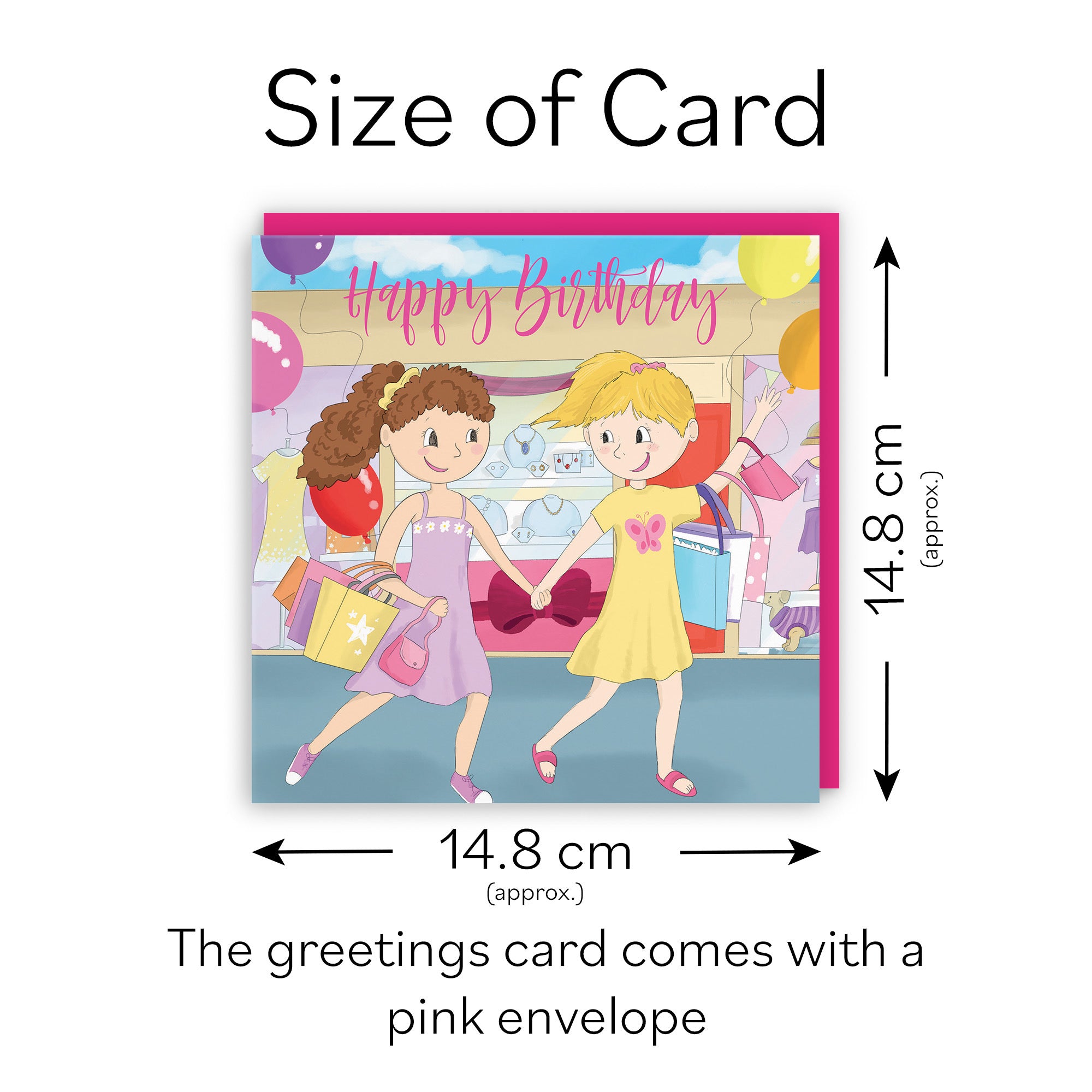 Girls Shopping Birthday Card Happy Times - Default Title (TH03522)