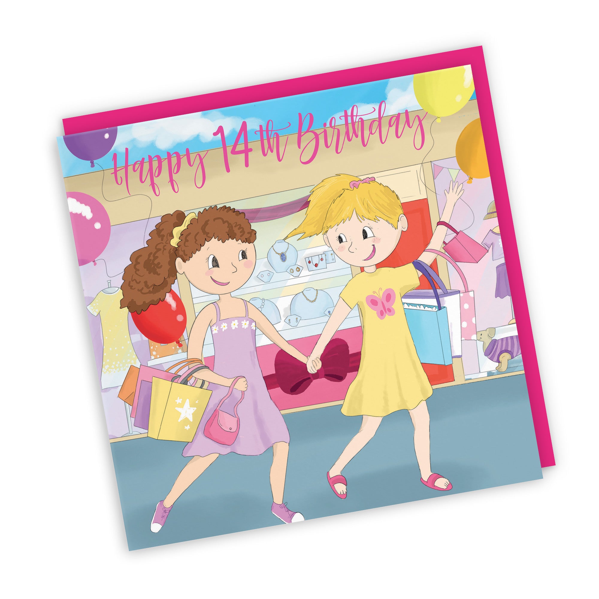 14th Girls Birthday Shopping Card Happy Times - Default Title (TH03524)