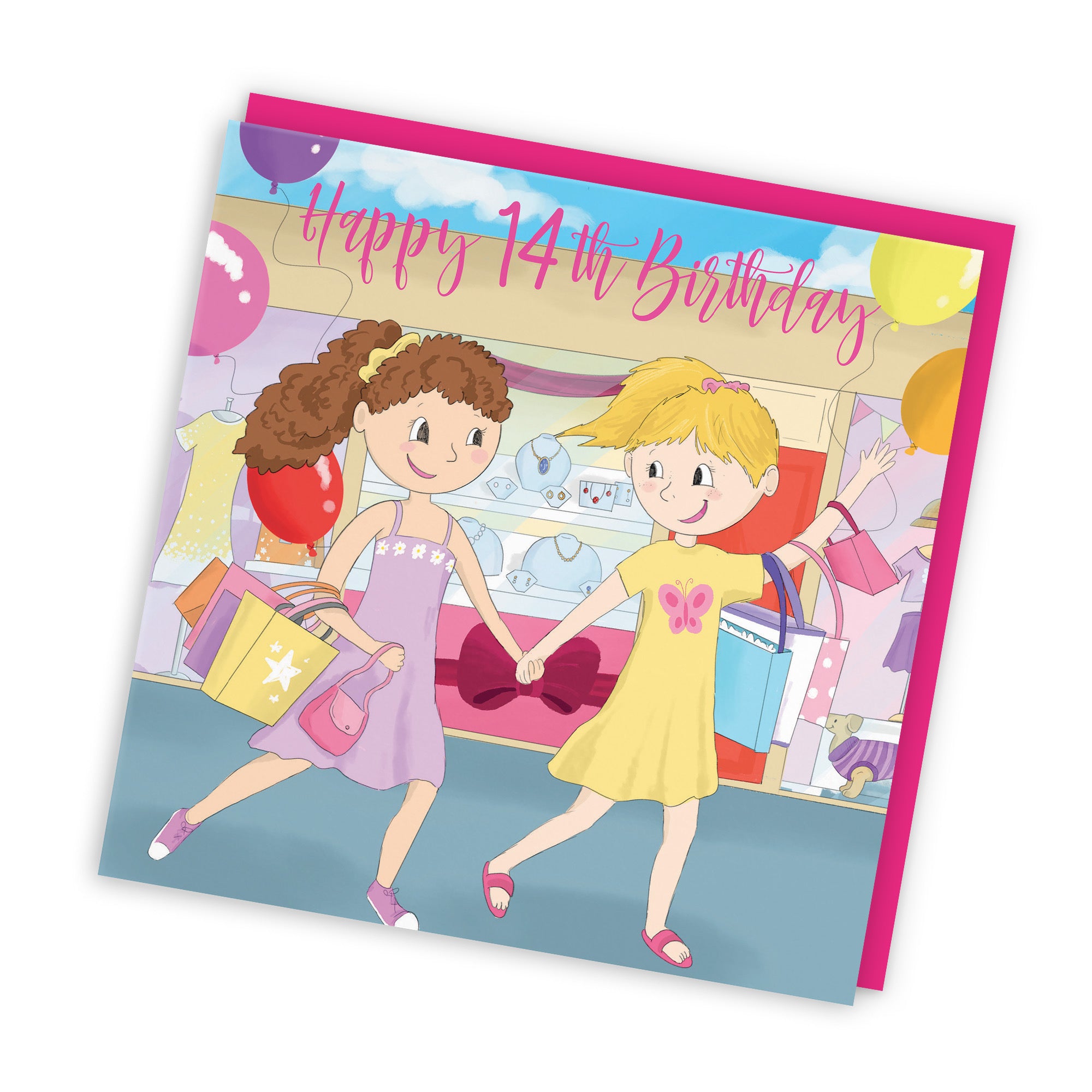14th Girls Birthday Shopping Card Happy Times - Default Title (TH03524)