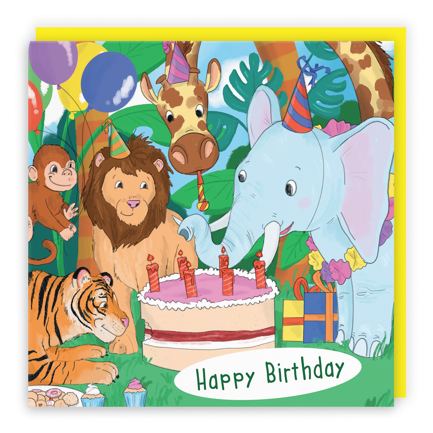Jungle Animals Party Birthday Card Jungle - Default Title (TH03526)