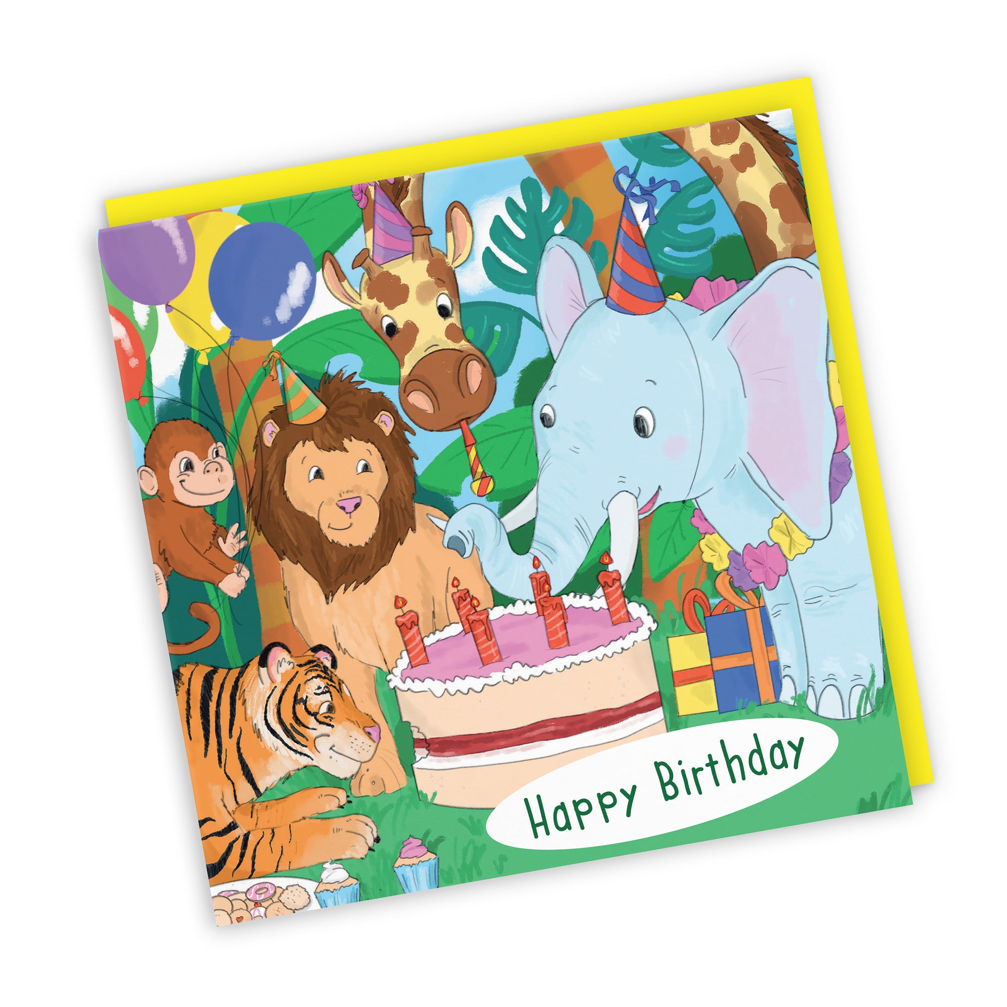 Jungle Animals Party Birthday Card Jungle - Default Title (TH03526)