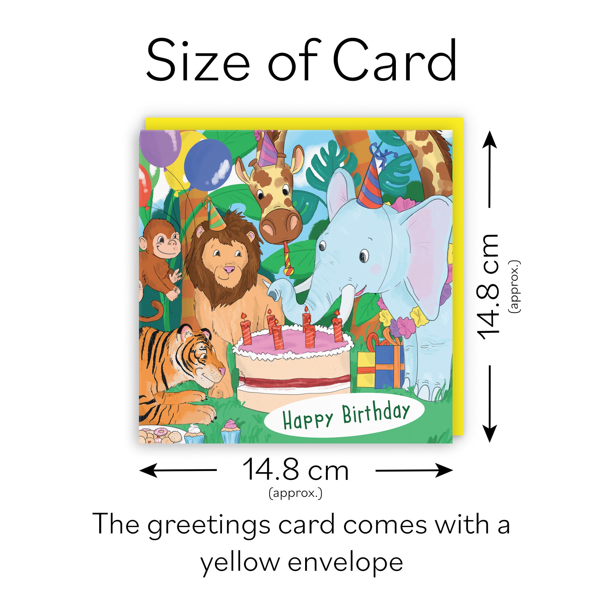 Jungle Animals Party Birthday Card Jungle - Default Title (TH03526)