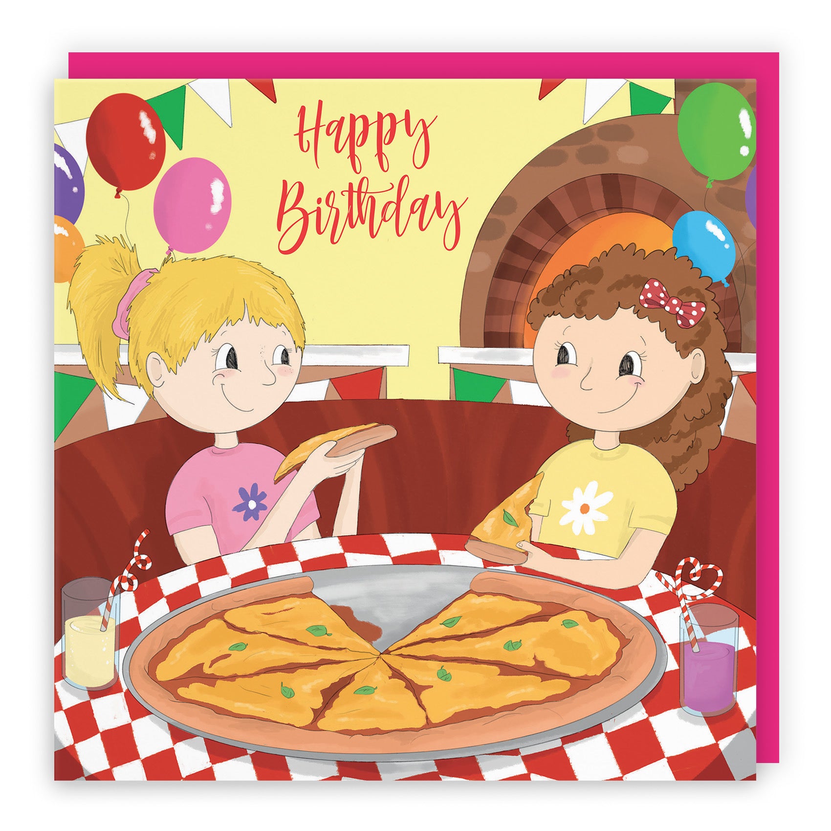 Girls Pizza Restaurant Birthday Card Happy Times - Default Title (TH03530)