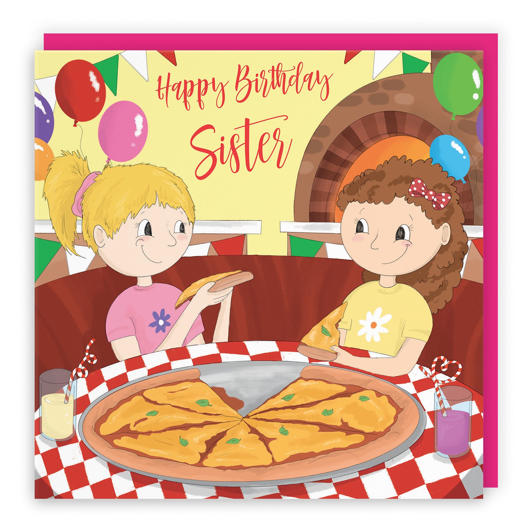 Sister Girls Pizza Birthday Card Happy Times - Default Title (TH03531)