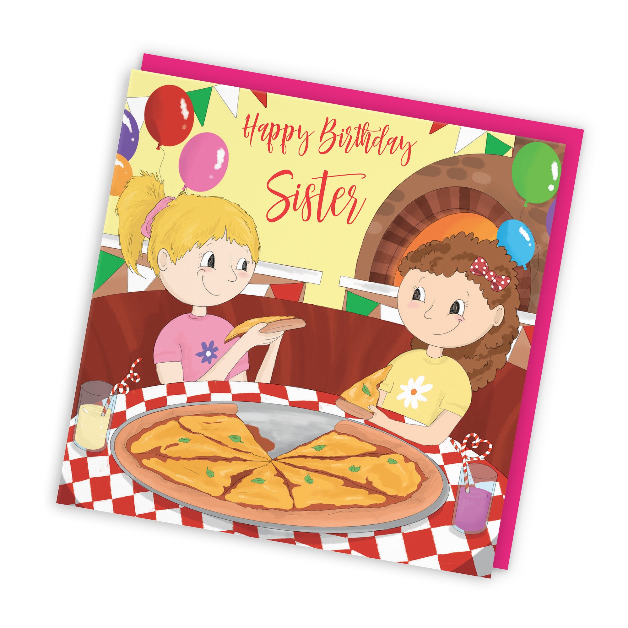 Sister Girls Pizza Birthday Card Happy Times - Default Title (TH03531)