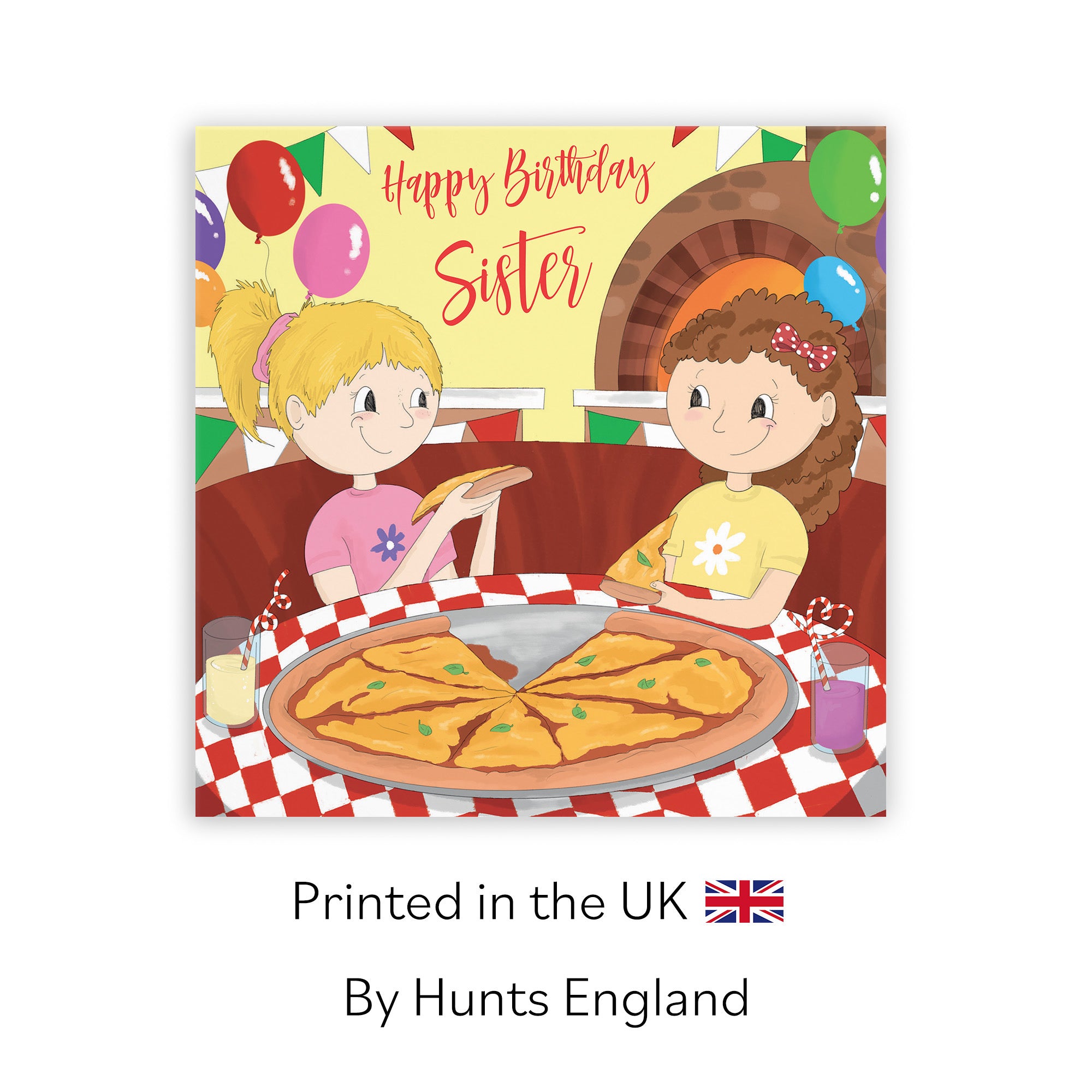 Sister Girls Pizza Birthday Card Happy Times - Default Title (TH03531)