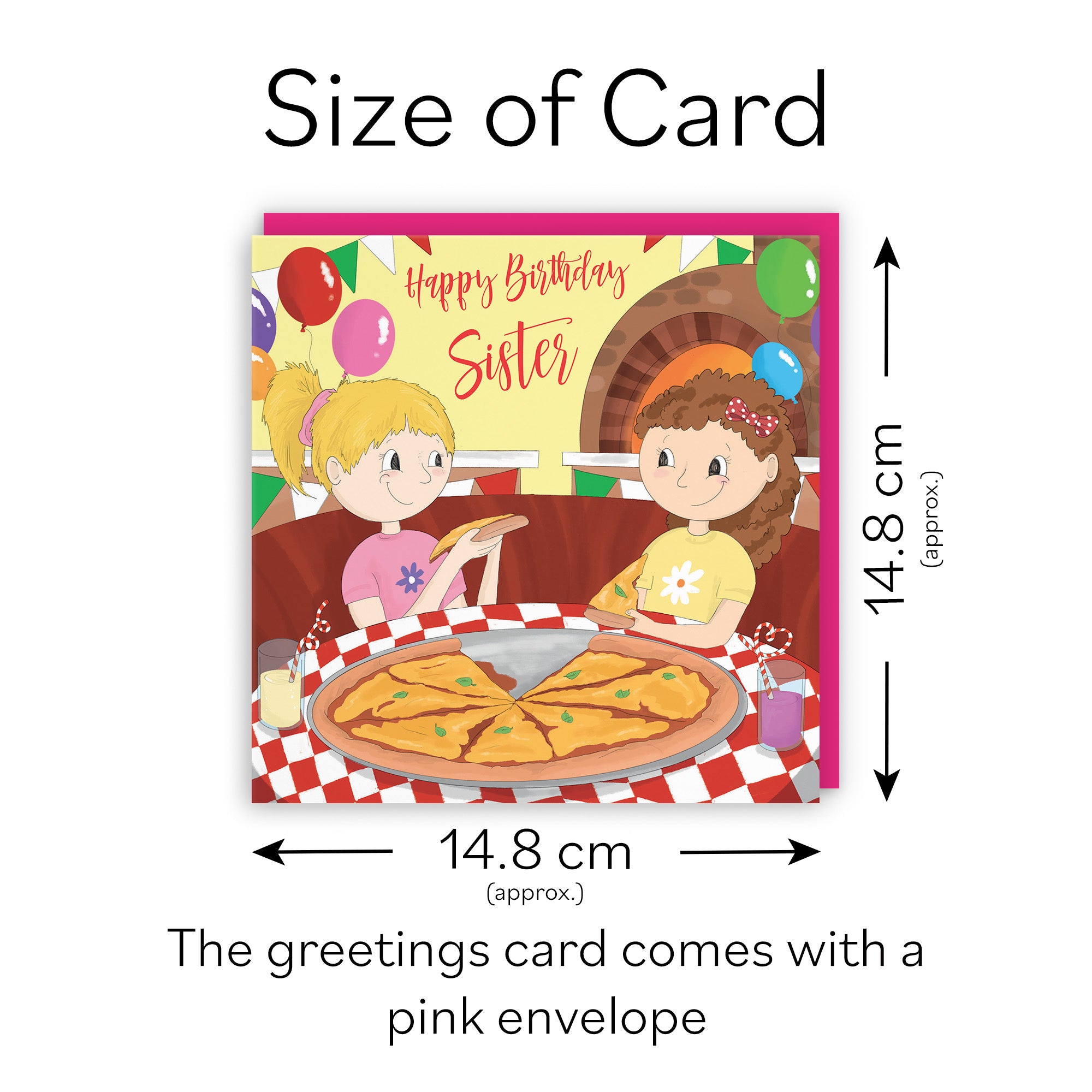 Sister Girls Pizza Birthday Card Happy Times - Default Title (TH03531)