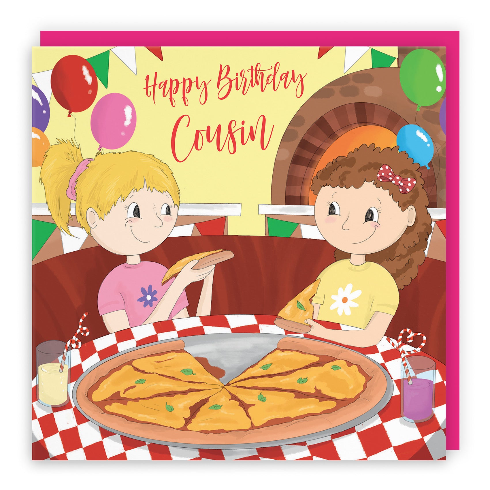 Cousin Girls Pizza Birthday Card Happy Times - Default Title (TH03532)