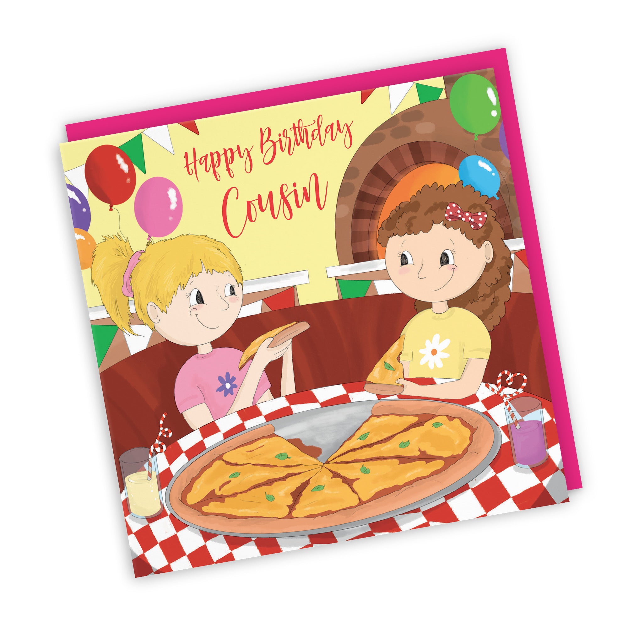 Cousin Girls Pizza Birthday Card Happy Times - Default Title (TH03532)