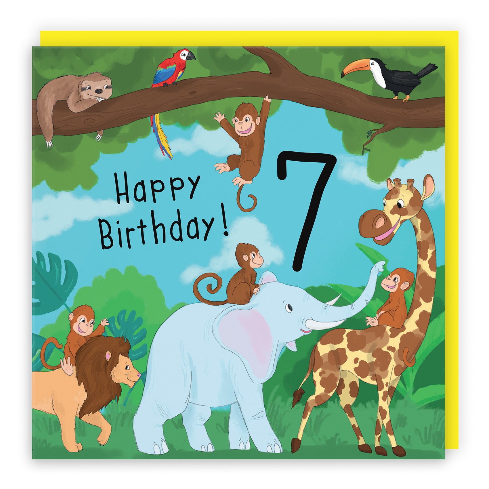 7th Birthday Jungle Card Jungle - Default Title (TH03536)