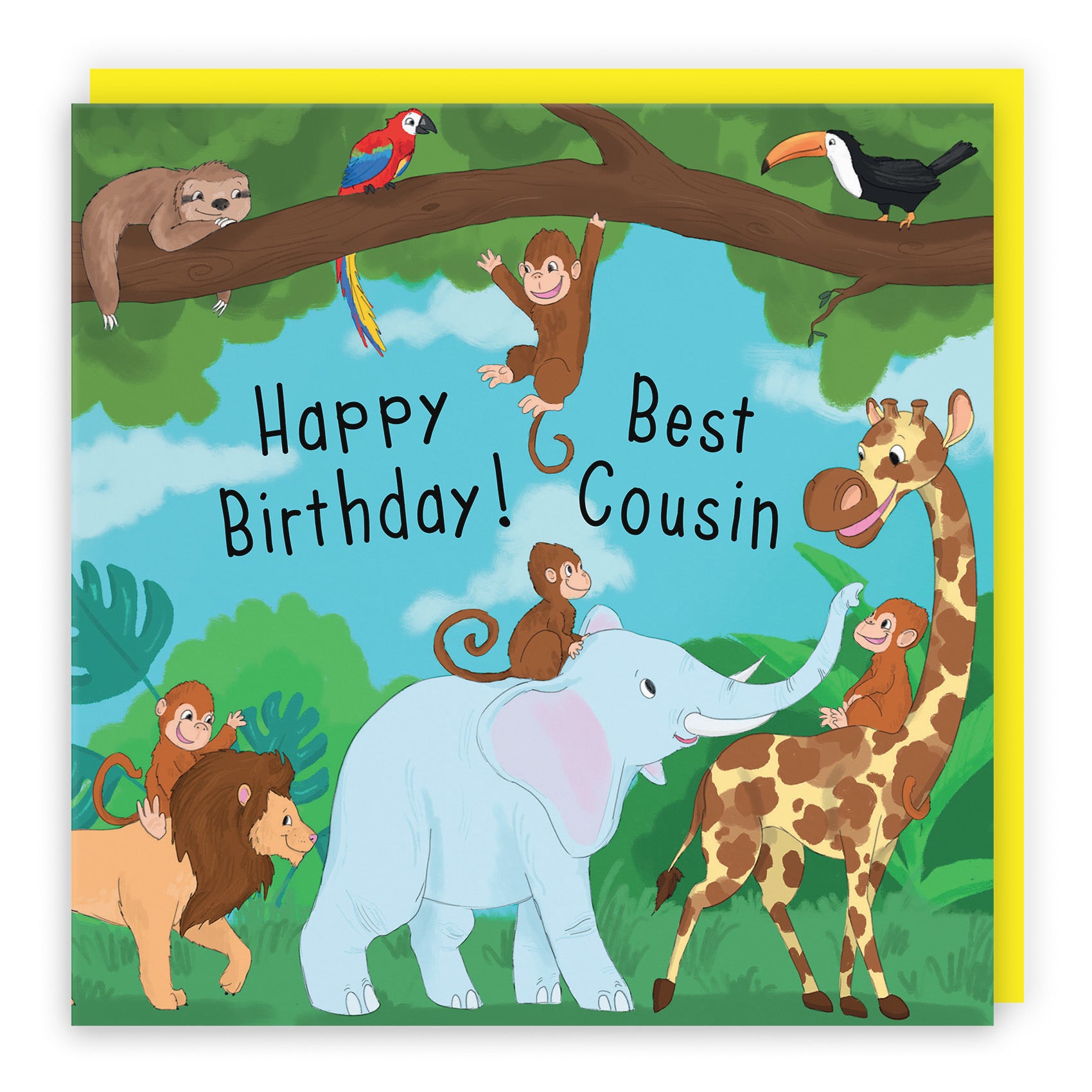 Cousin Boys / Girls Jungle Birthday Card Jungle - Default Title (TH03540)