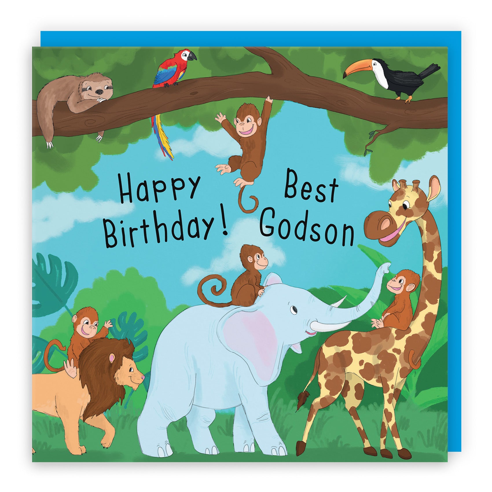 Godson Boys Jungle Birthday Card Jungle - Default Title (TH03541)