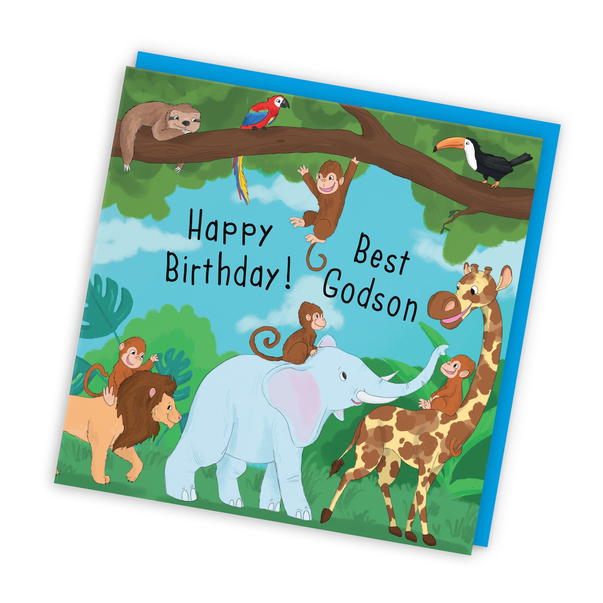 Godson Boys Jungle Birthday Card Jungle - Default Title (TH03541)